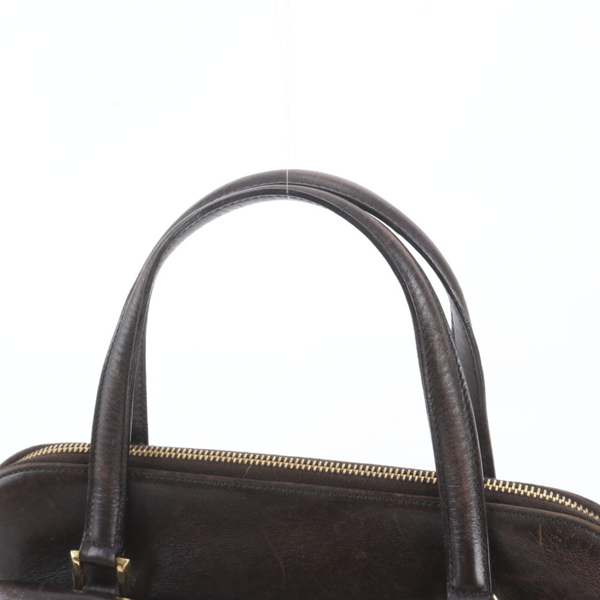 Salvatore Ferragamo Brown Dark Brown Leather Handbag Tote Bag (Pre-Owned)