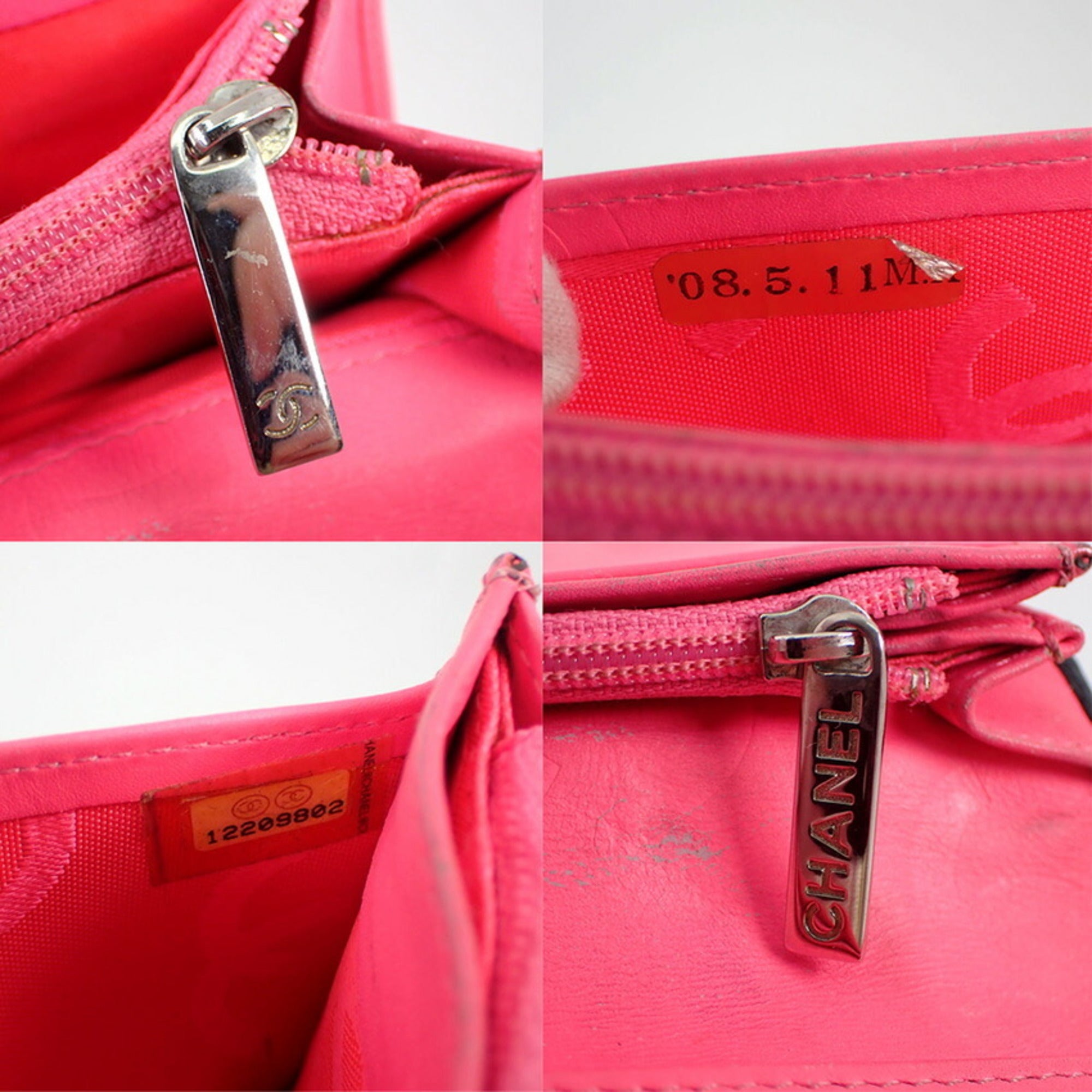 Chanel Black Pink Cambon Ligne Long Wallet (Bi-Fold) (Pre-Owned)