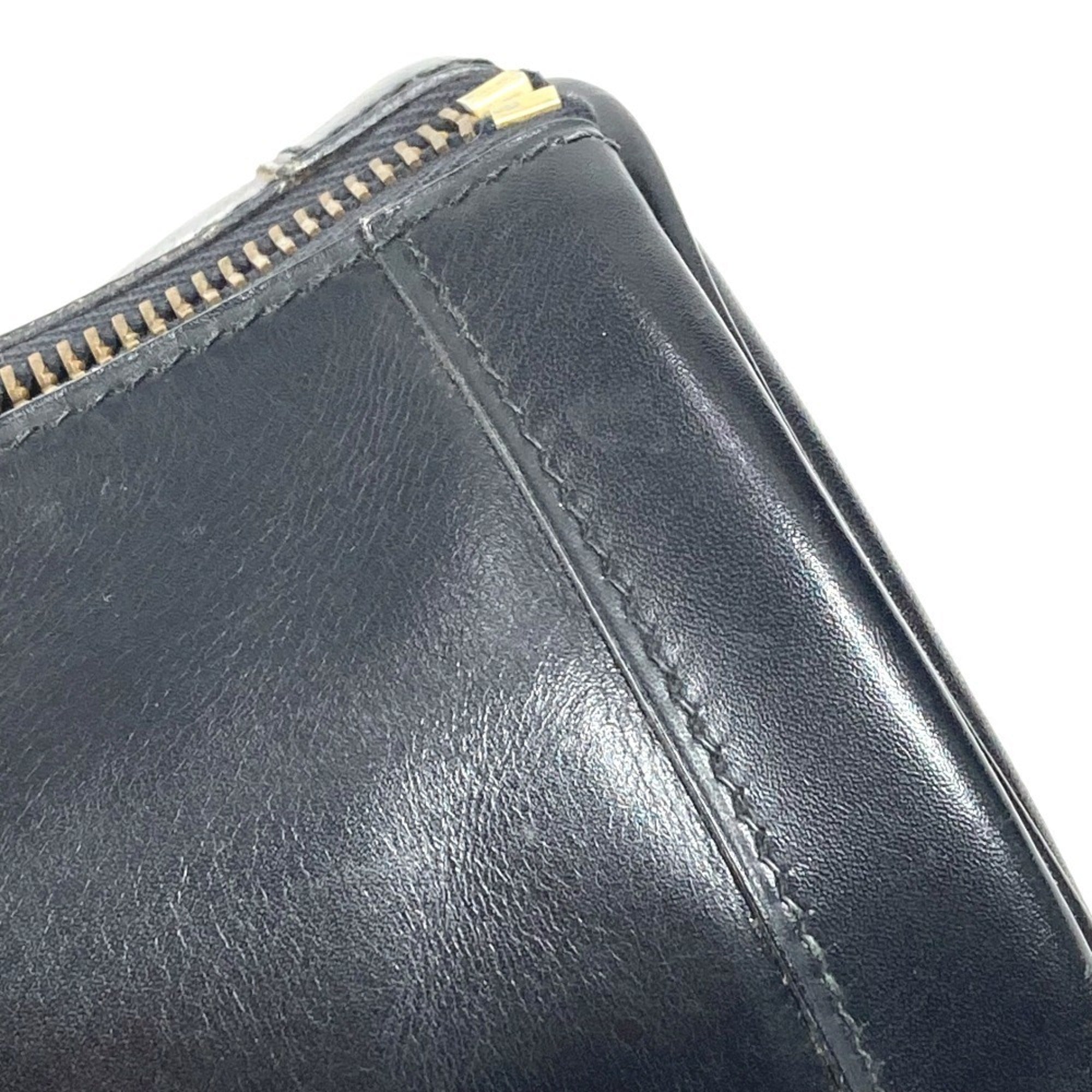 Hermes Black Leather Boston Bag Handbag (Pre-Owned)