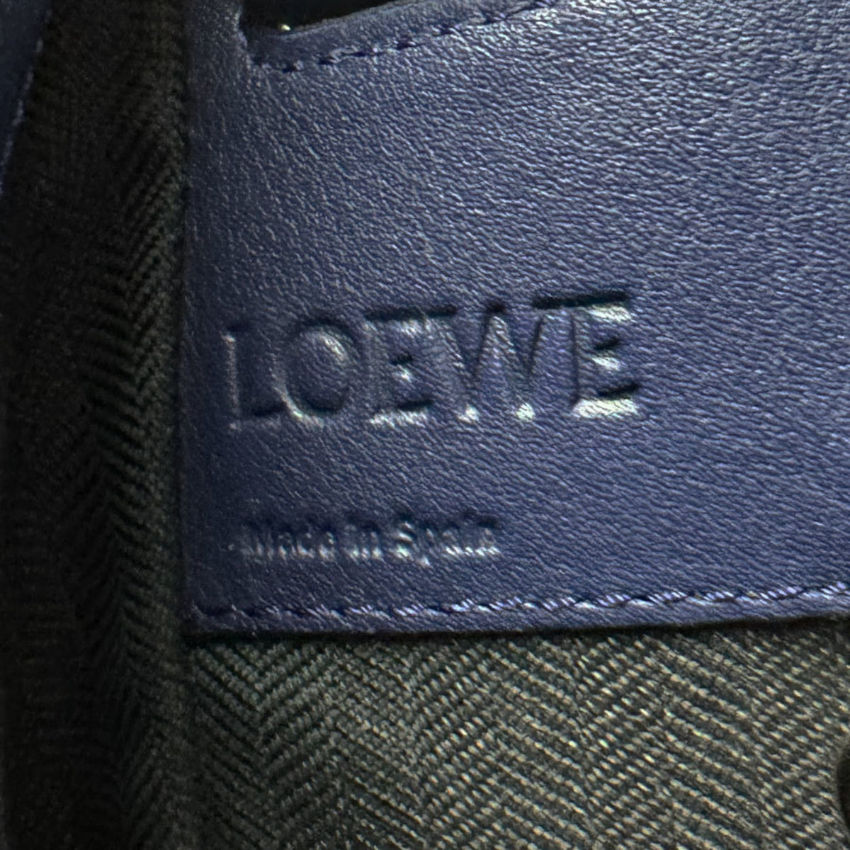 Loewe Navy Leather Handbag Shoulder Bag (Pre-Owned)
