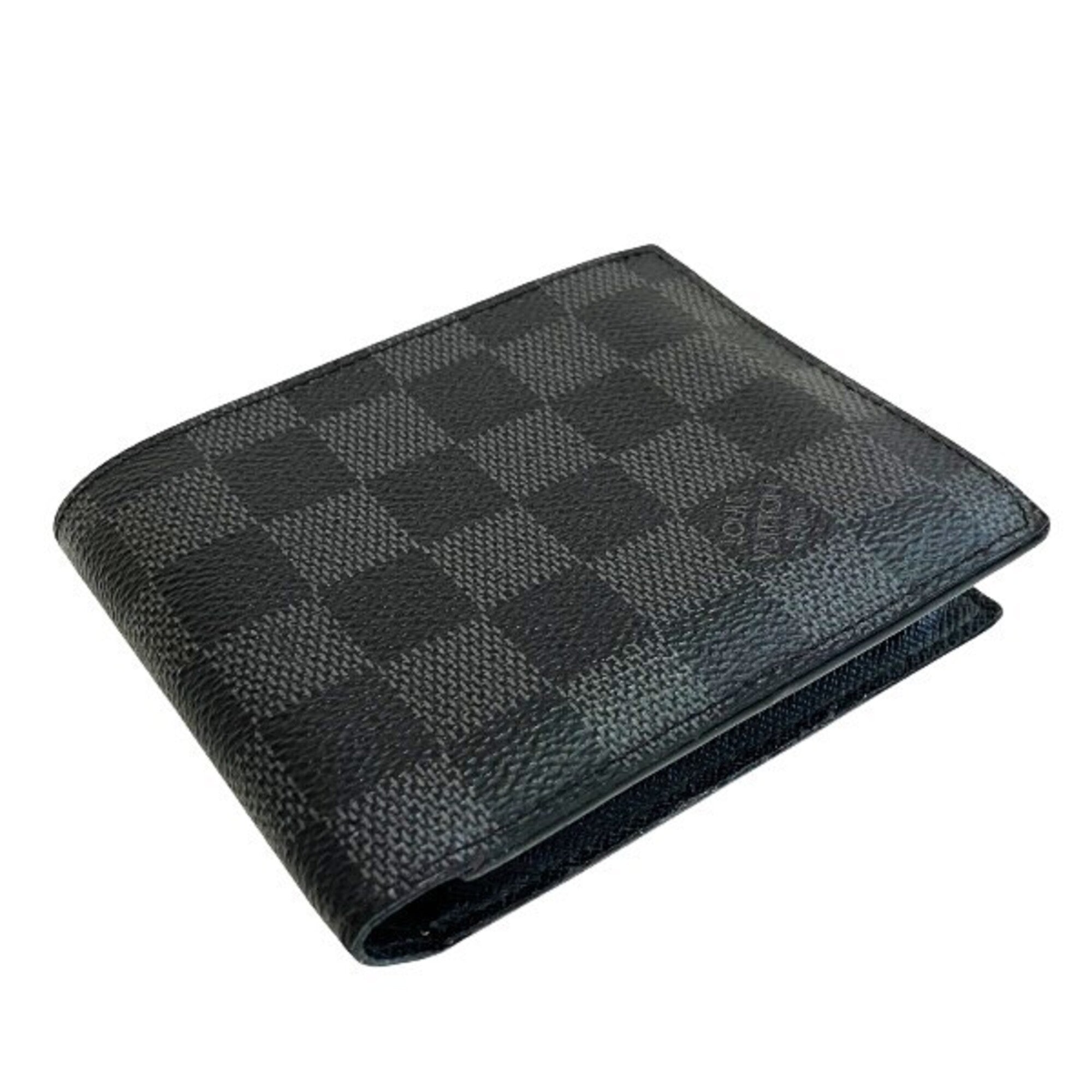 Louis Vuitton Gray Canvas Leather Wallet (Bi-Fold) (Pre-Owned)