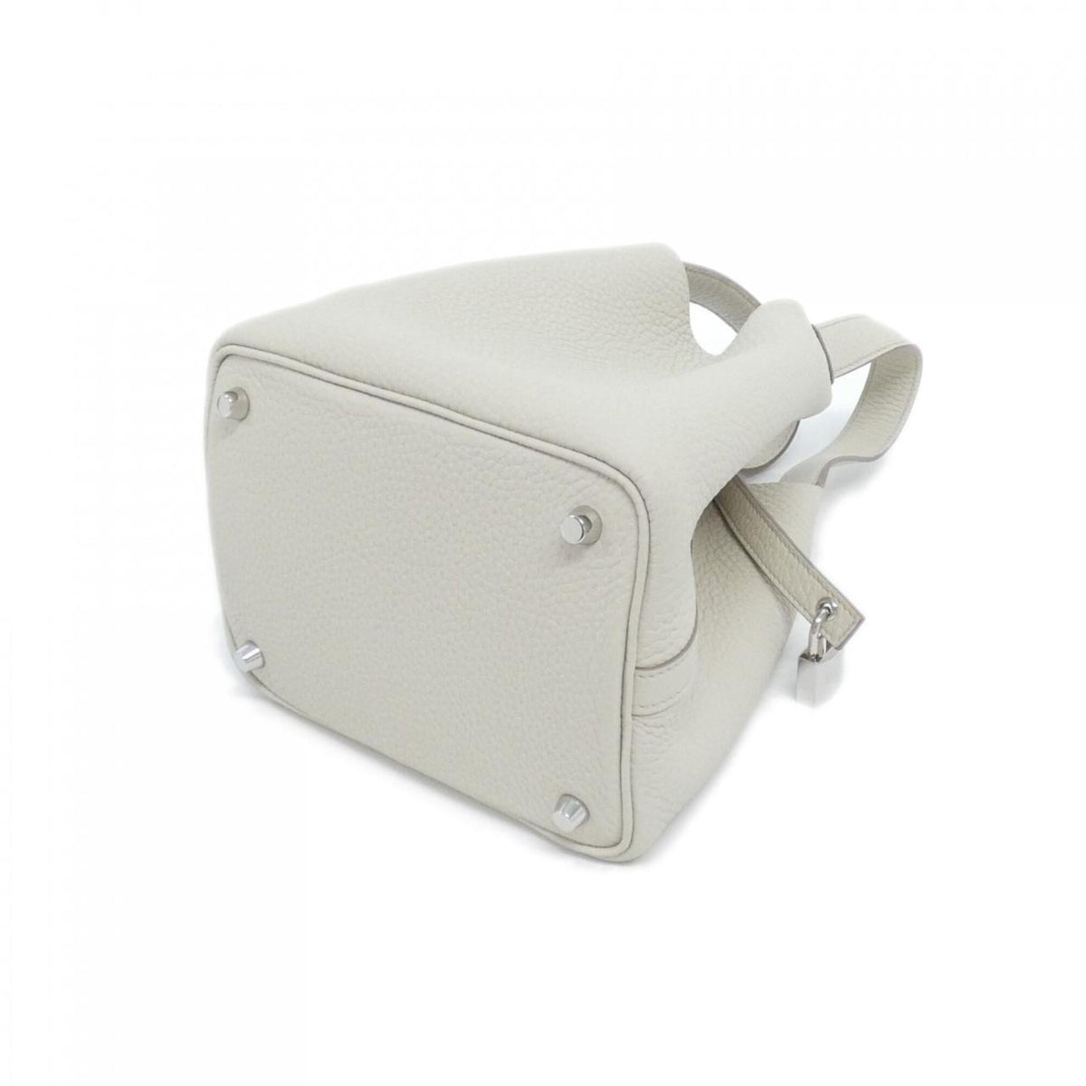 Hermes White Taurillon Clemence Leather Handbag (Pre-Owned)