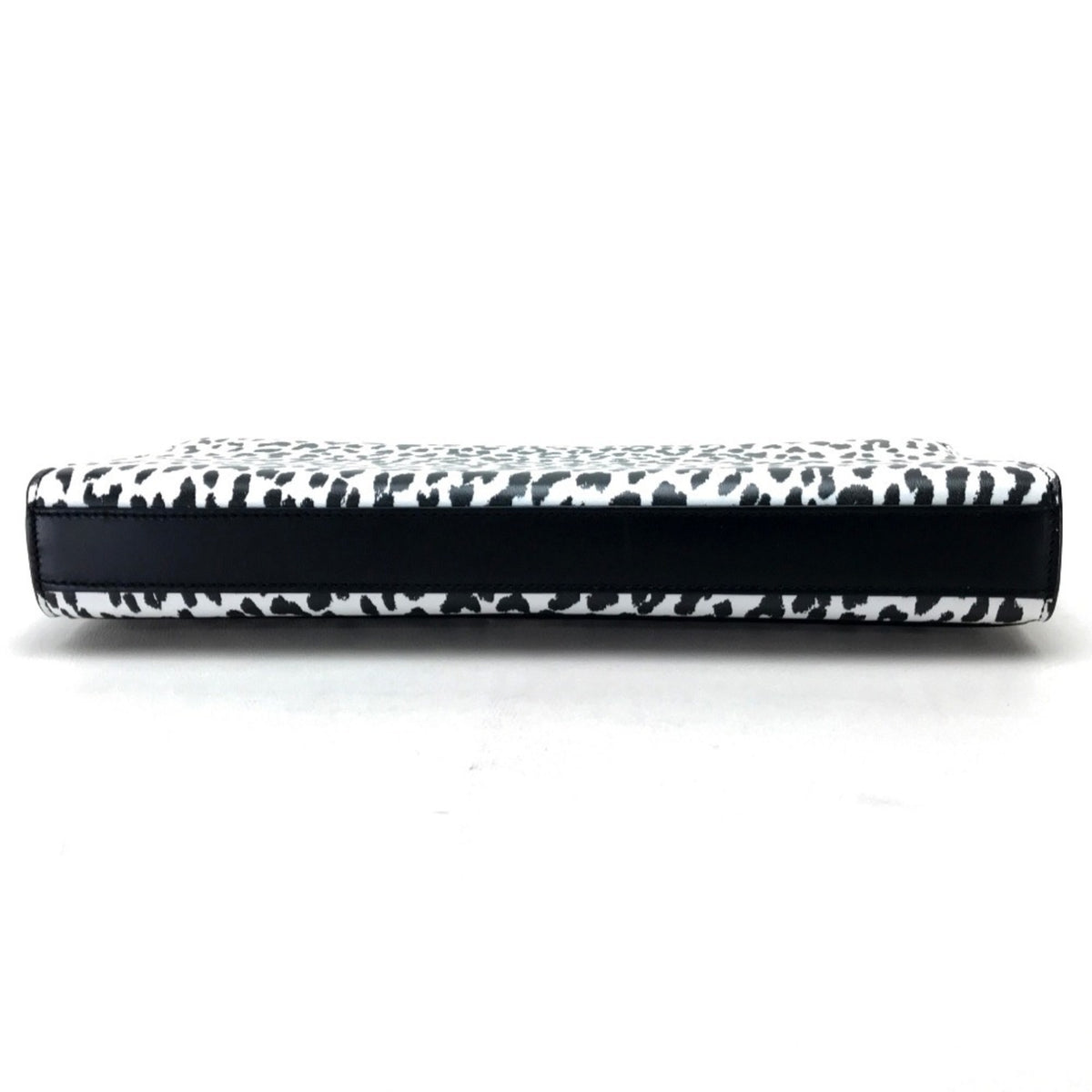 Saint Laurent Black White Leather Clutch Bag (Pre-Owned)