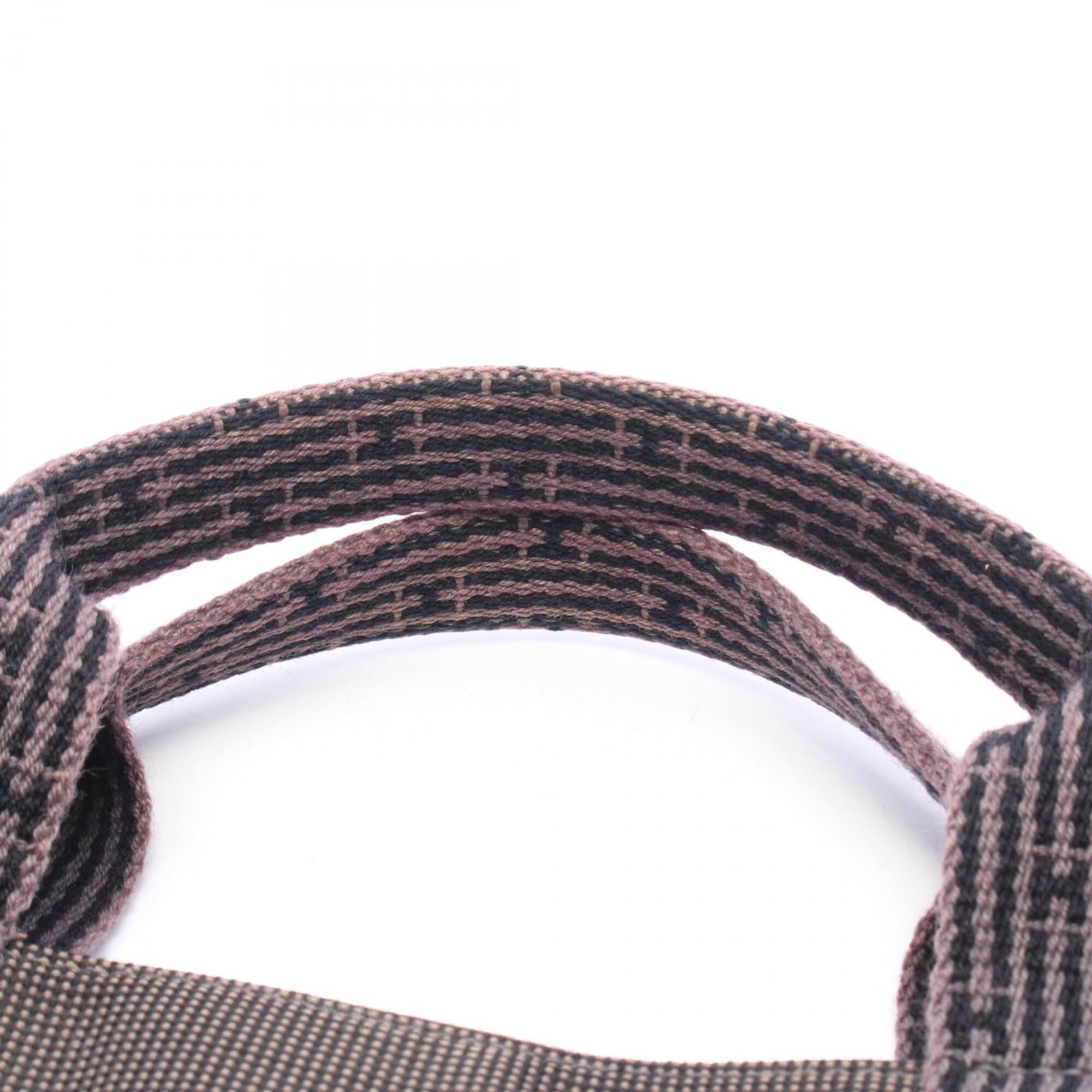 Hermes Gray Canvas Handbag Tote Bag (Pre-Owned)