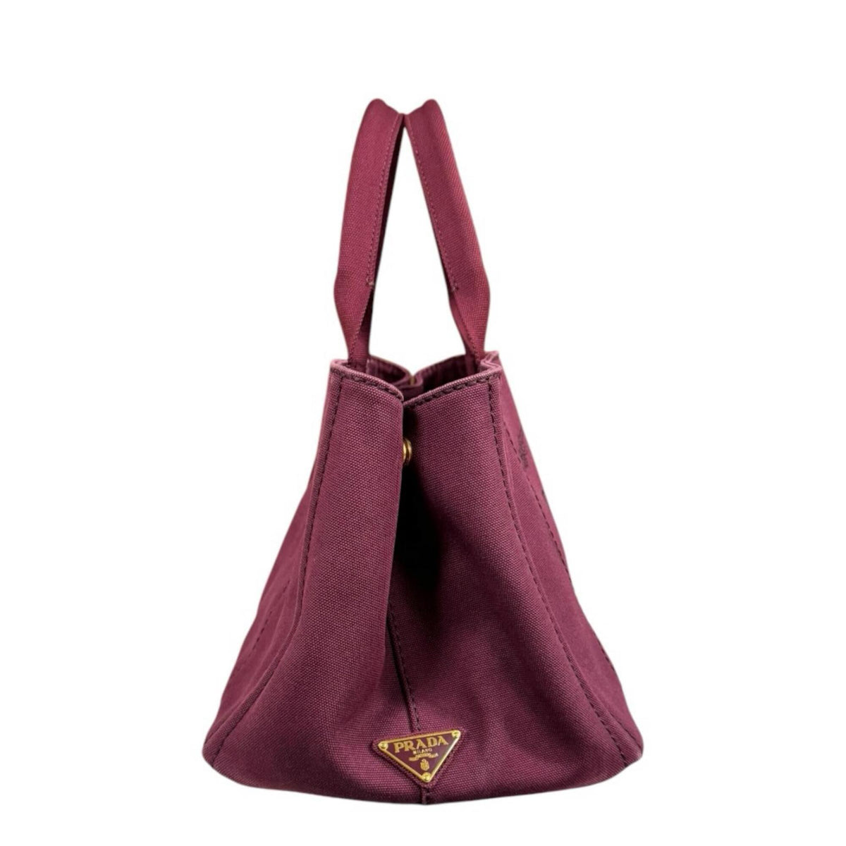 Prada Canapa Red Color Canvas Shoulder Bag (Pre-Owned)