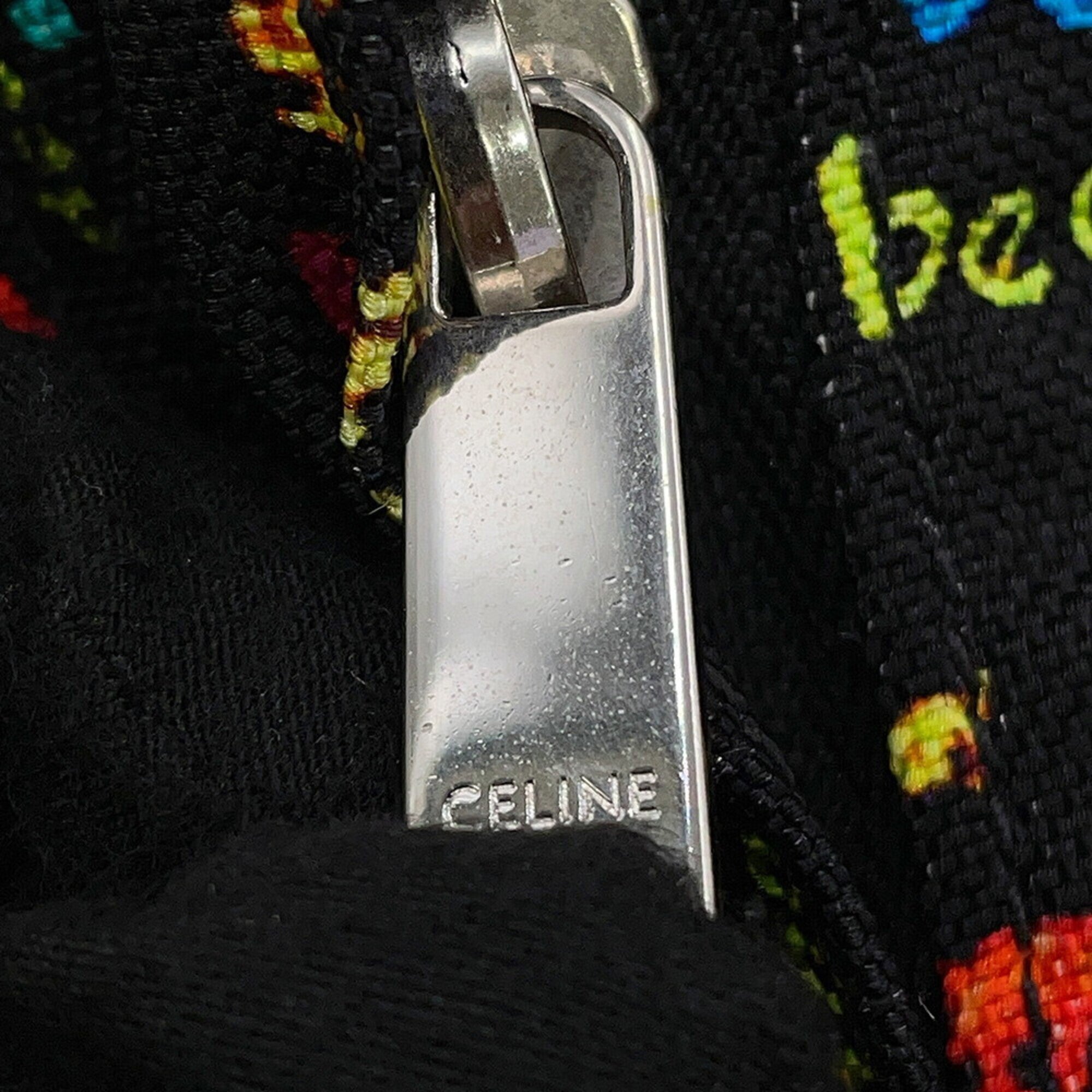 Celine Black Multi-Color Canvas Leather Backpack (Pre-Owned)
