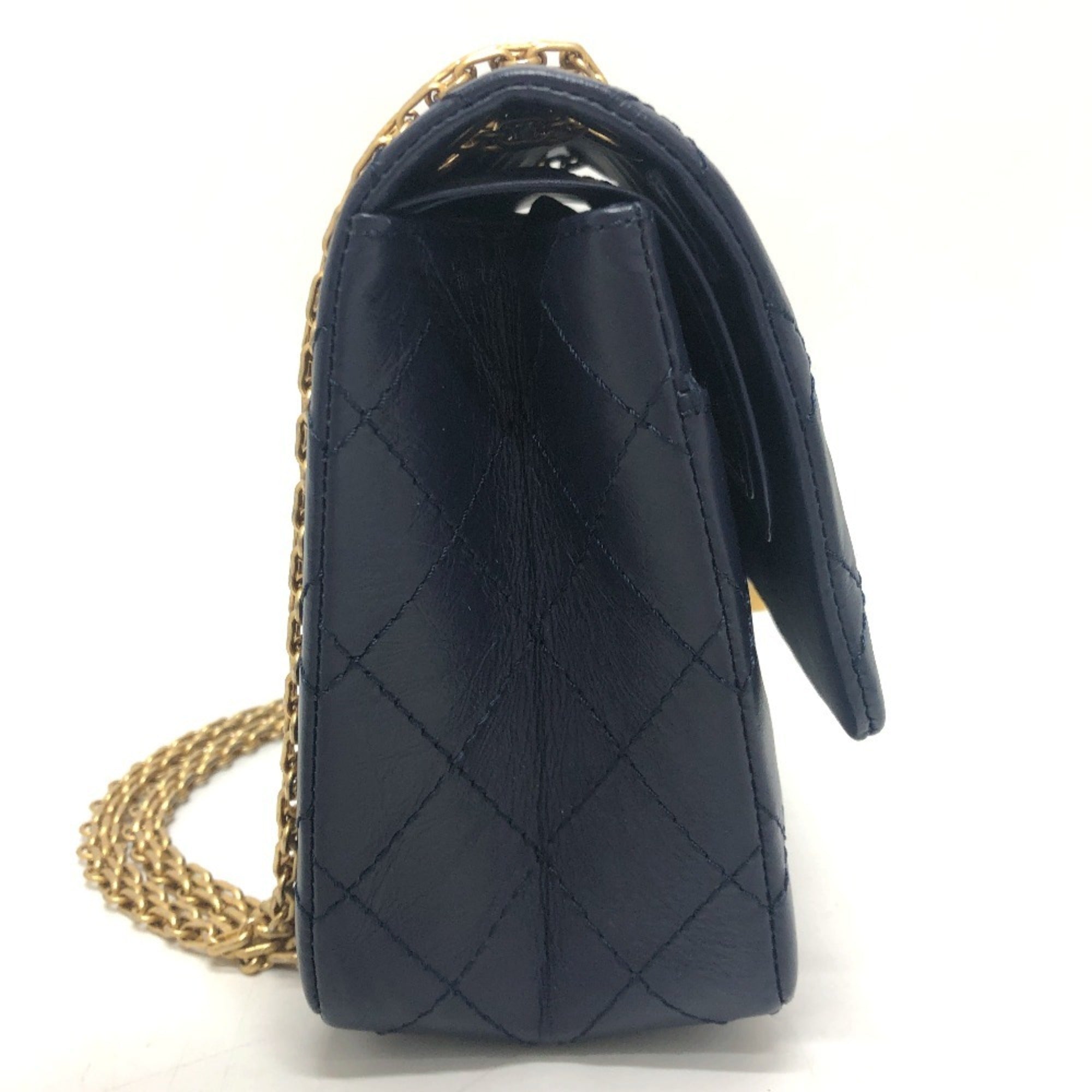 Chanel Navy Leather Shoulder Bag (Pre-Owned)