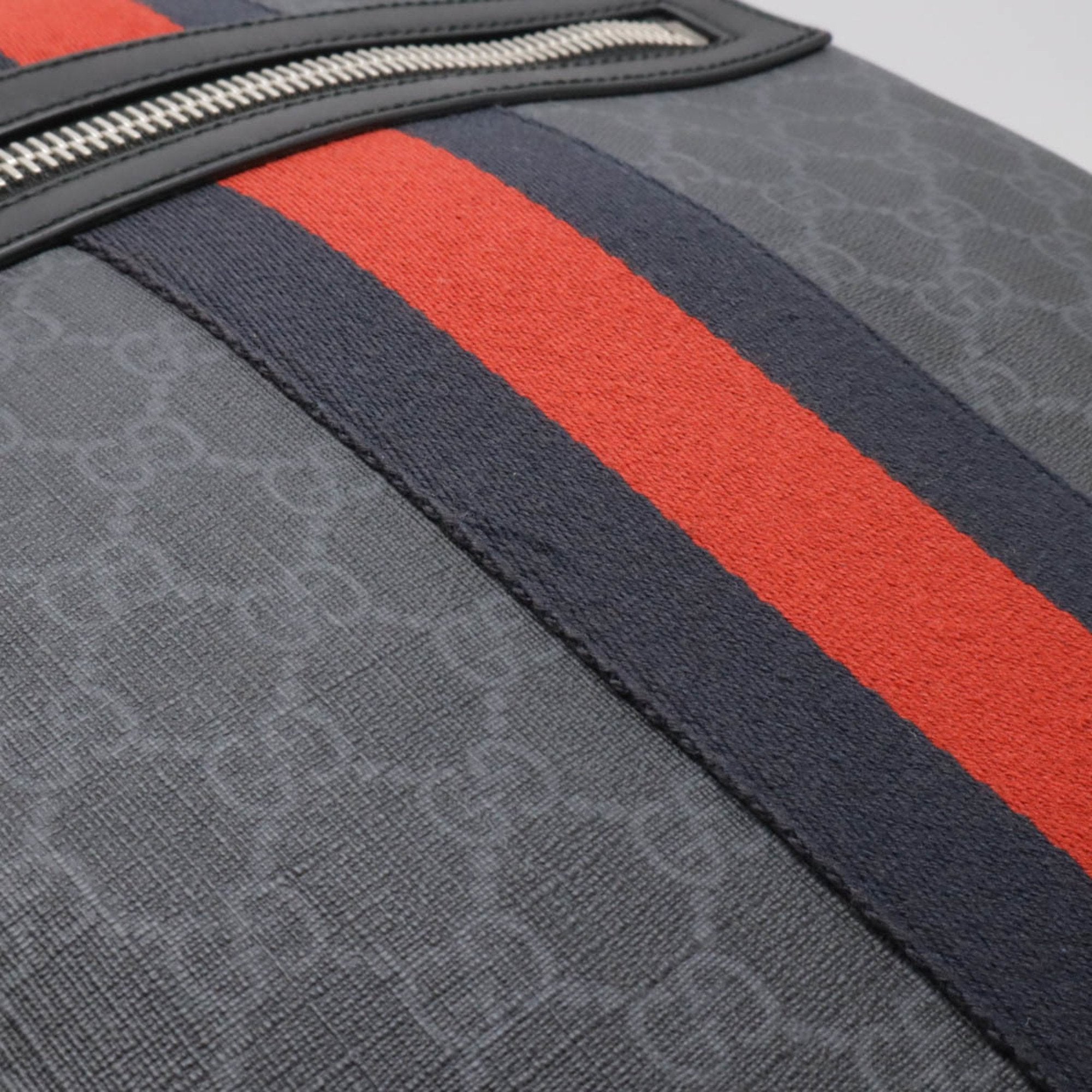 Gucci Black Dark Gray Navy Red Color Pvc Leather Backpack (Pre-Owned)