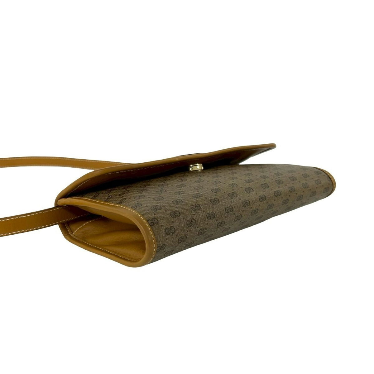 Gucci Brown Leather Pvc Pochette Shoulder Bag (Pre-Owned)