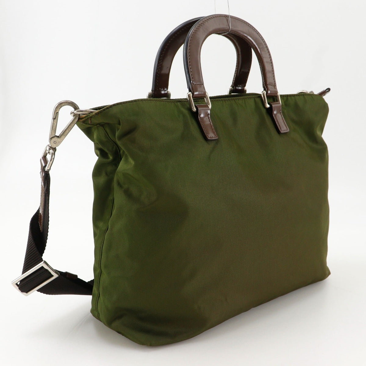 Prada Khaki Nylon Handbag (Pre-Owned)