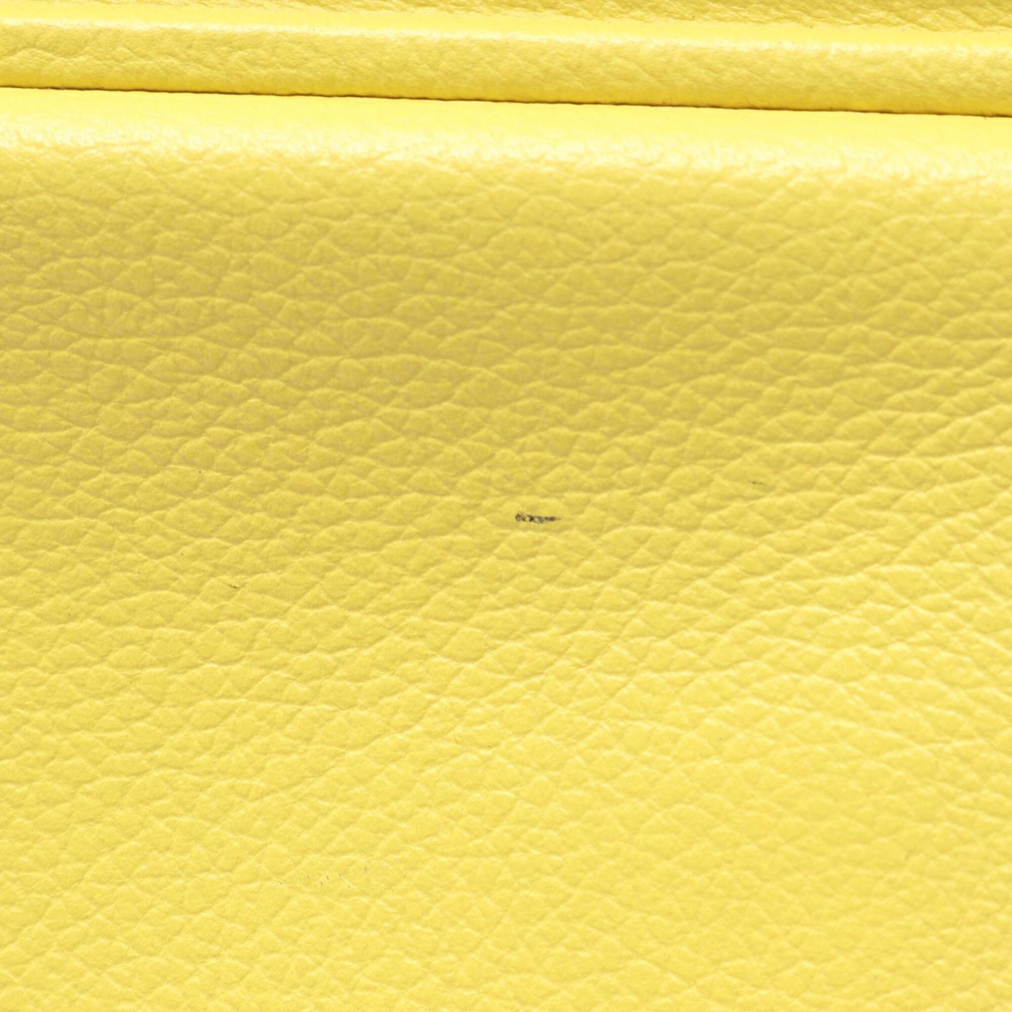Hermes Lime Yellow Leather Handbag Shoulder Bag (Pre-Owned)