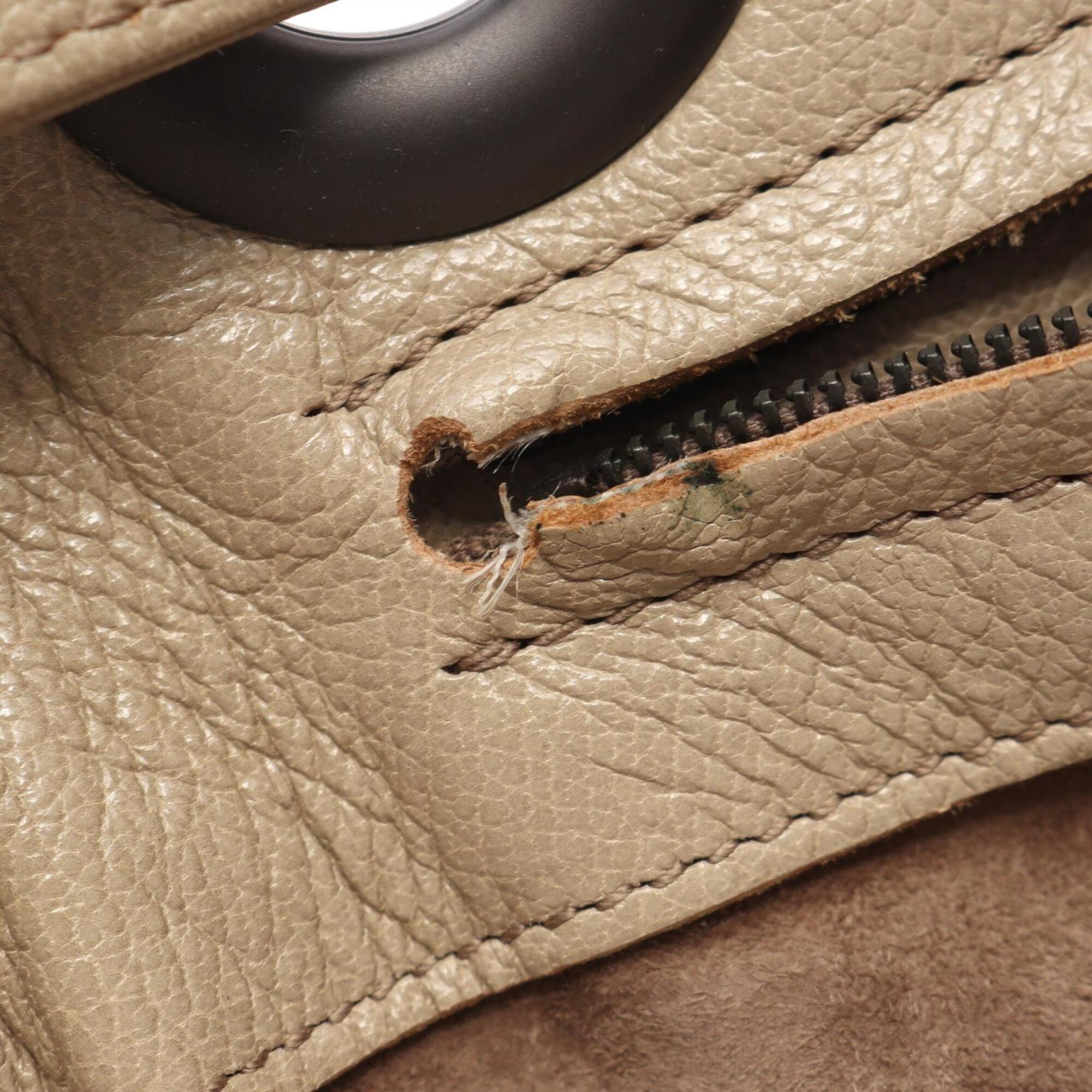 Bottega Veneta Beige Leather Handbag Tote Bag (Pre-Owned)