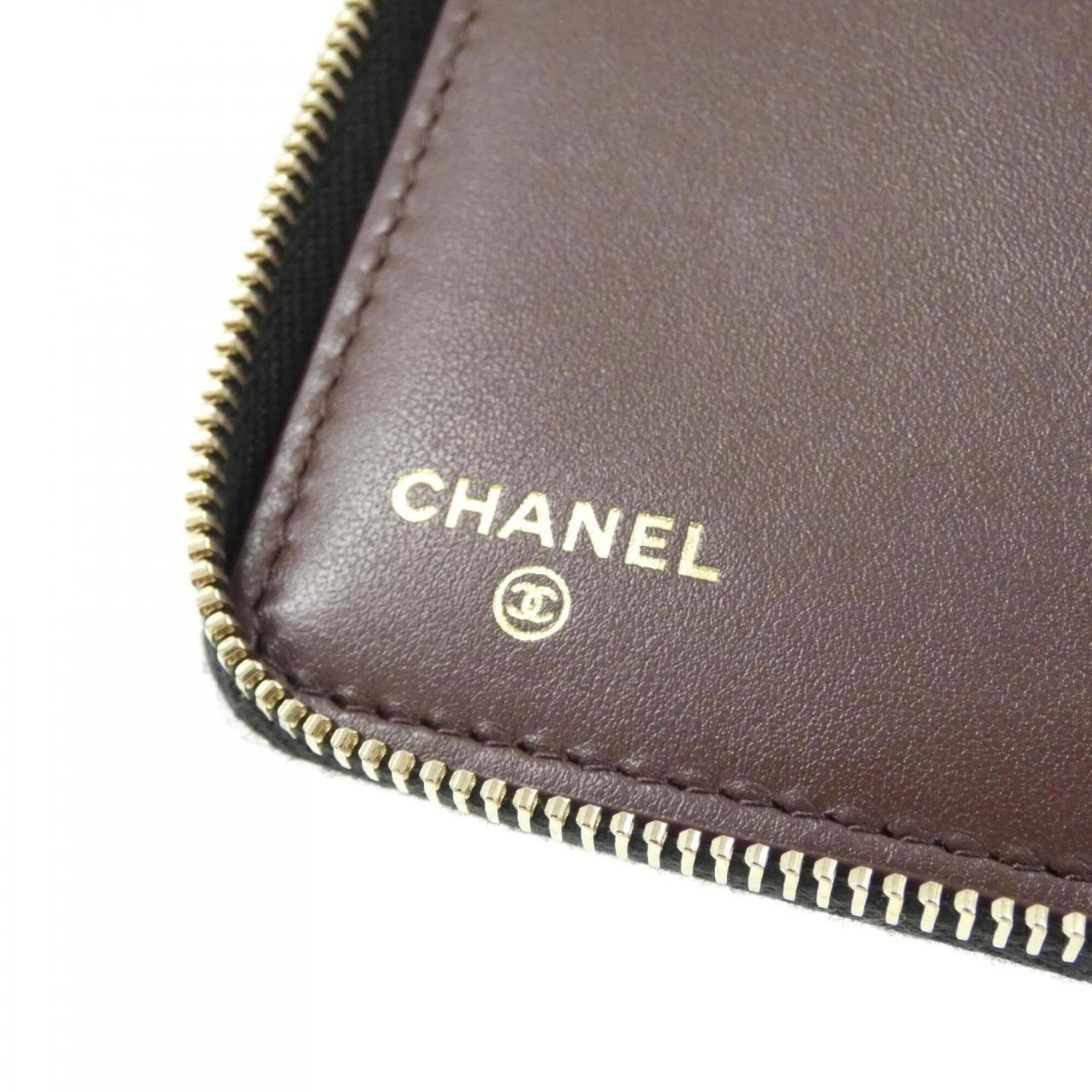 Chanel Black Grained Calfskin Wallet (Bi-Fold) (Pre-Owned)