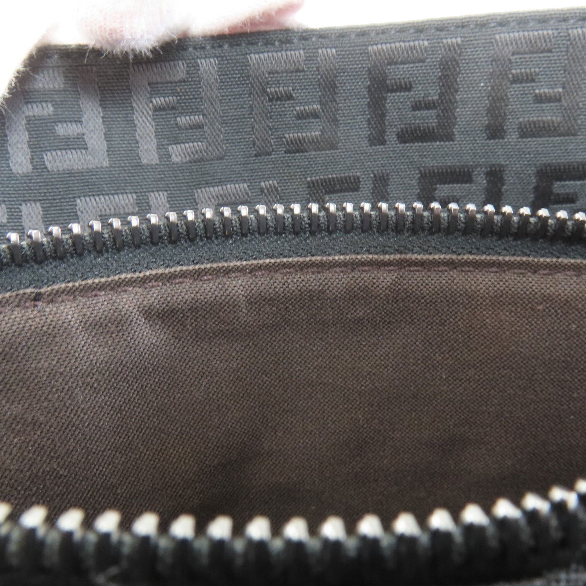 Fendi Zucchino Black Canvas Handbag (Pre-Owned)