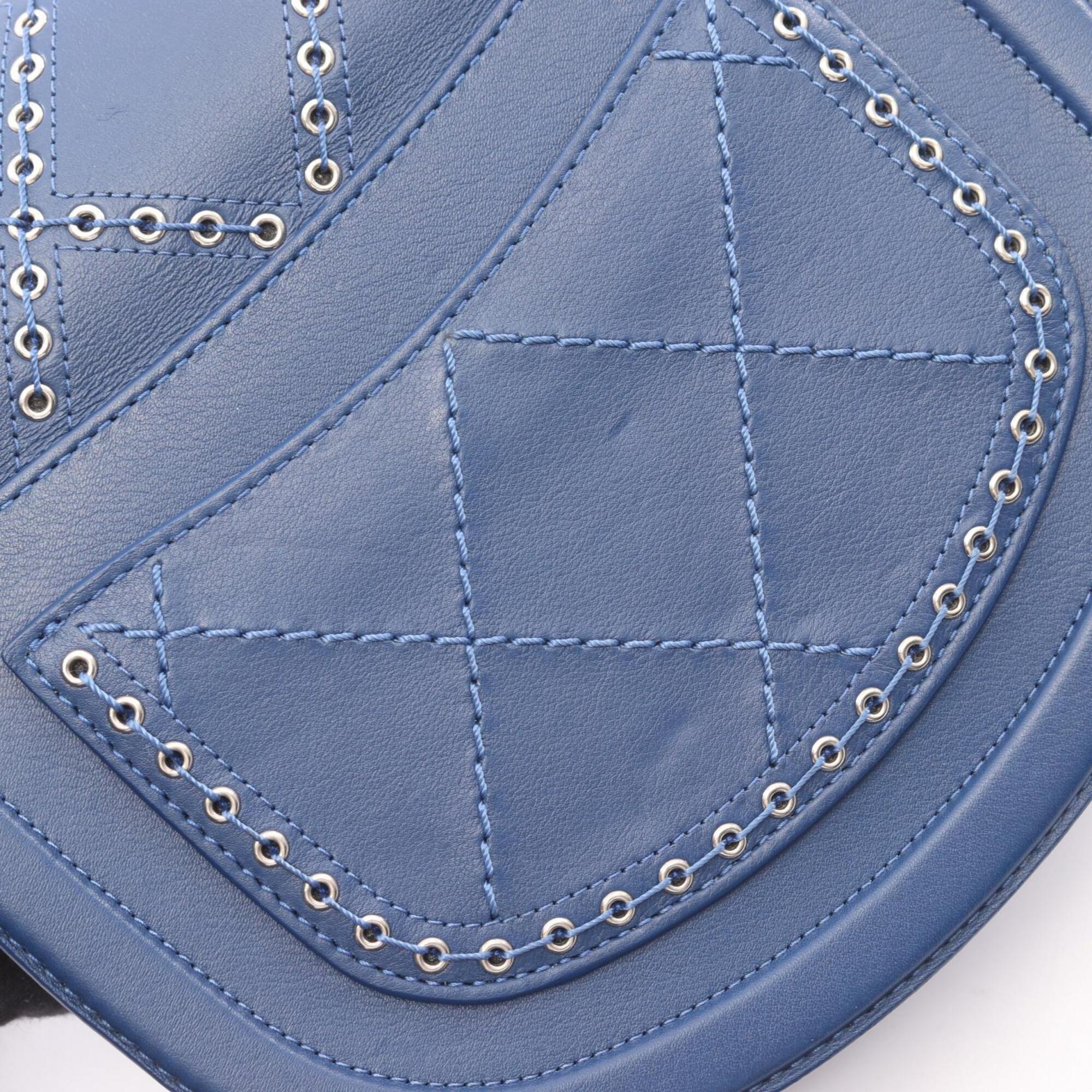 Chanel Blue Leather Handbag Shoulder Bag (Pre-Owned)