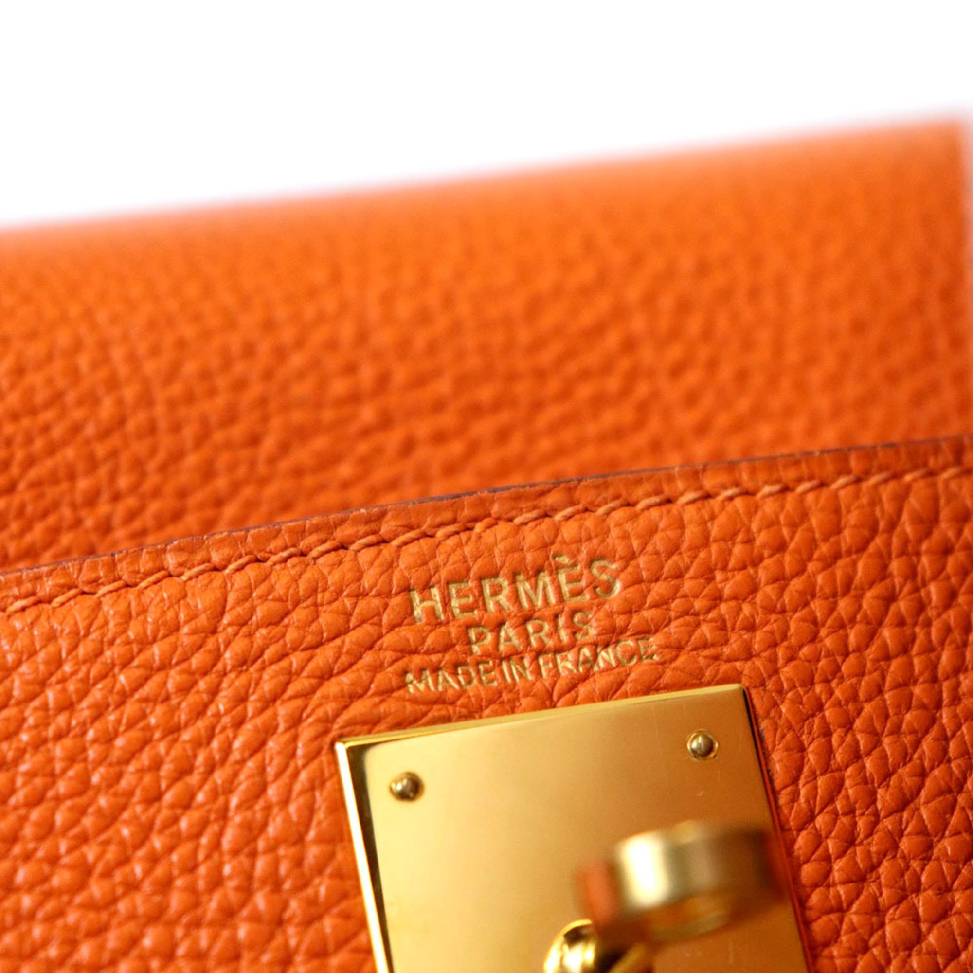 Hermes Orange Togo Leather Handbag Shoulder Bag (Pre-Owned)