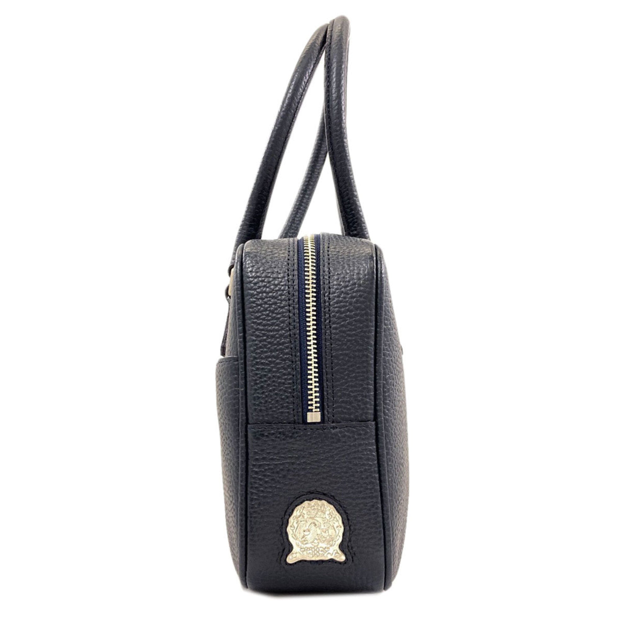 A.D.M.J Navy Leather Handbag (Pre-Owned)