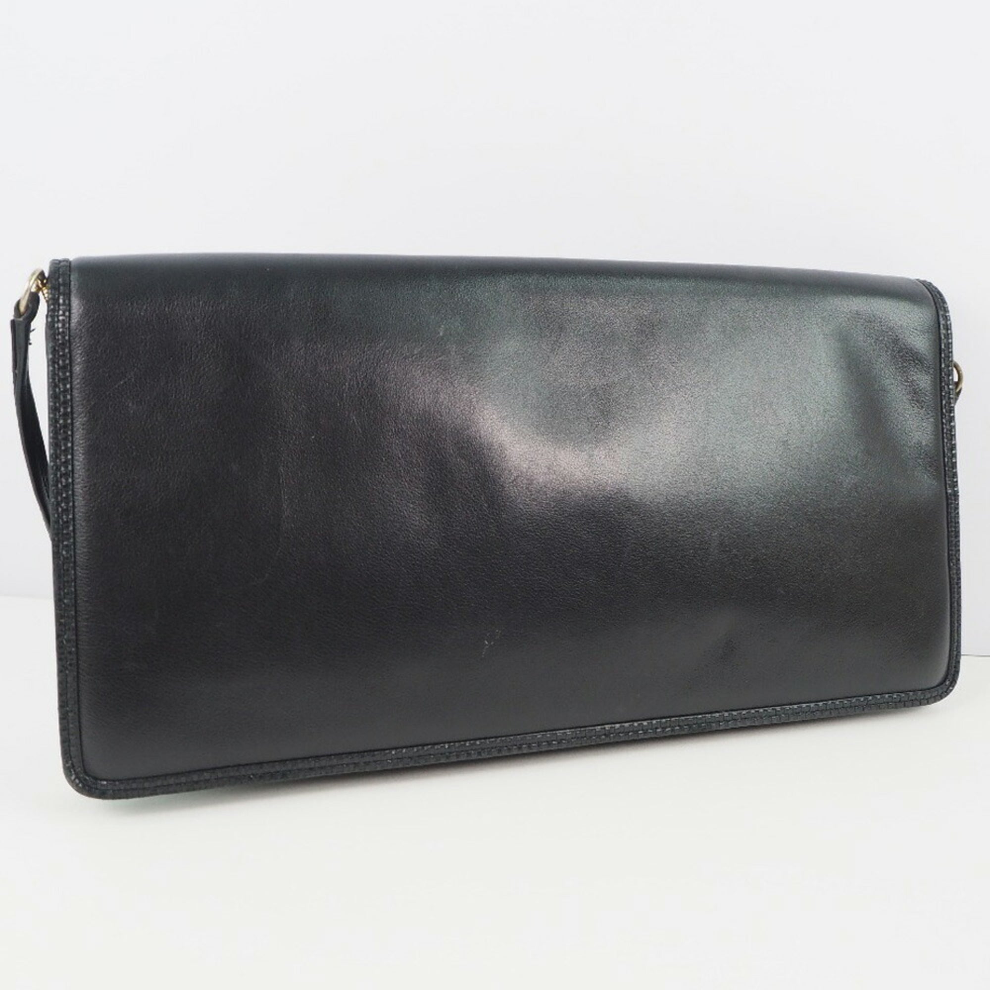 Bally Black Gold Leather Shoulder Bag (Pre-Owned)