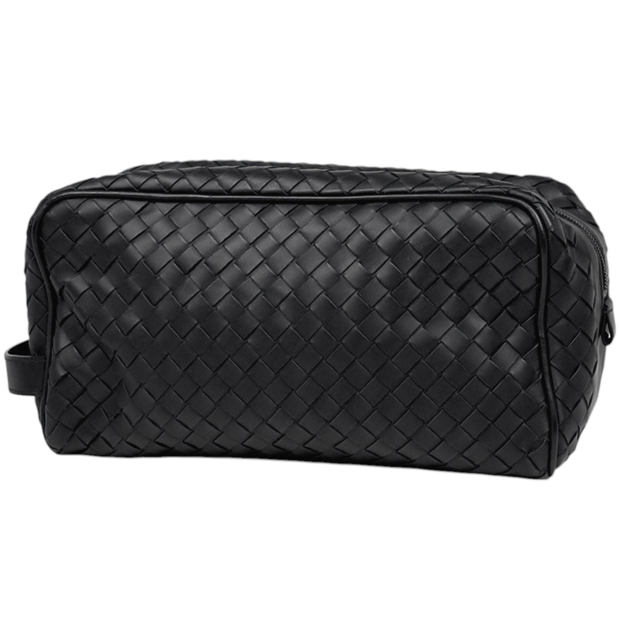 Bottega Veneta Intrecciato Black Leather Handbag (Pre-Owned)