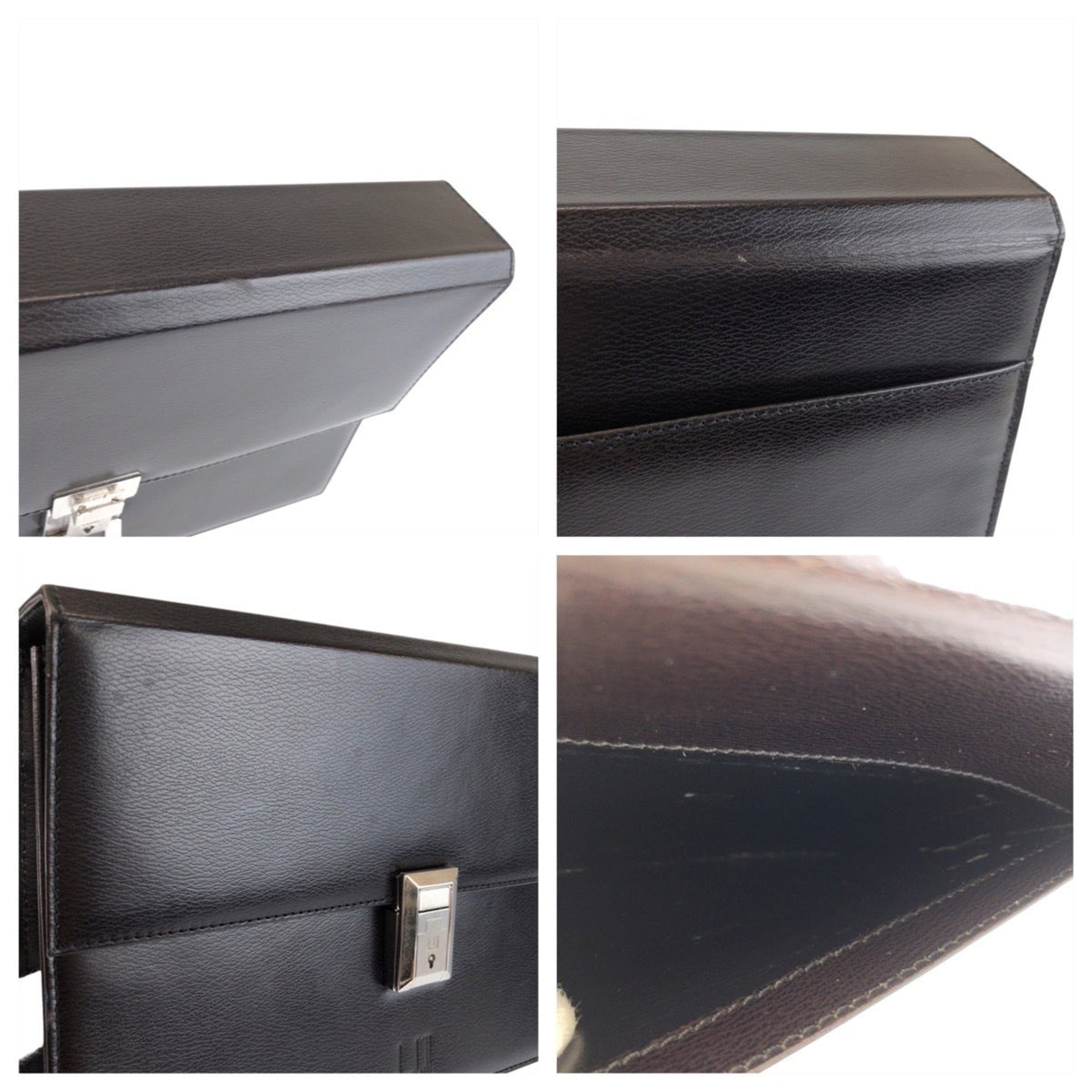 Dunhill Black Leather Clutch Bag (Pre-Owned)