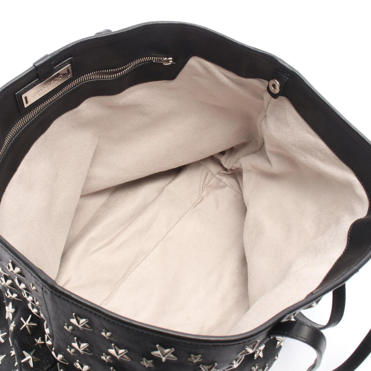Jimmy Choo Black Leather Handbag Tote Bag (Pre-Owned)