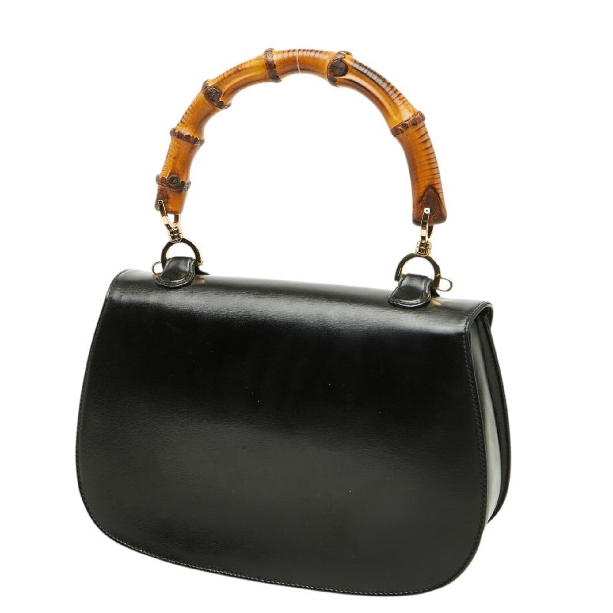 Gucci Black Leather Handbag Shoulder Bag (Pre-Owned)