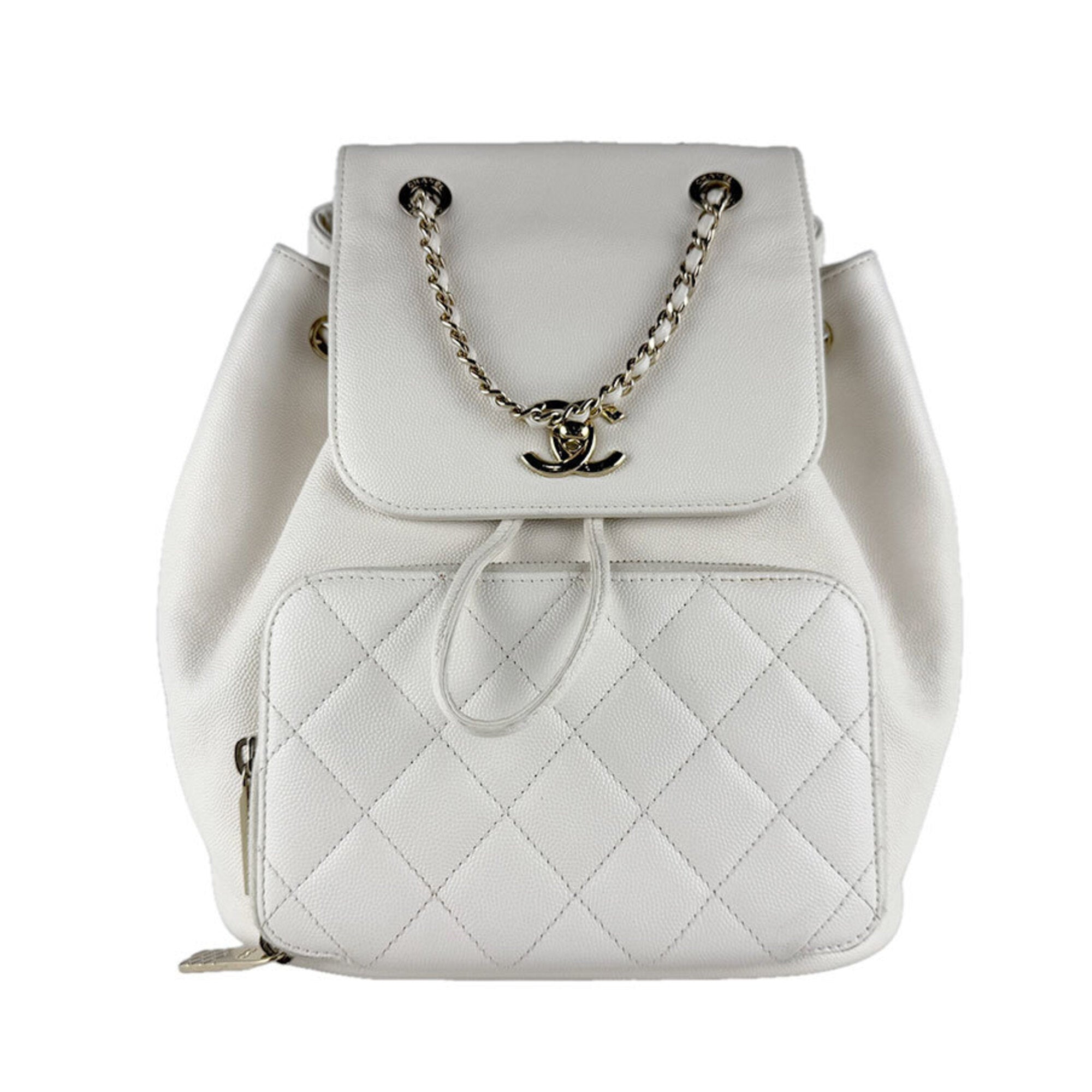 Chanel Ivory Grained Calfskin Backpack (Pre-Owned)