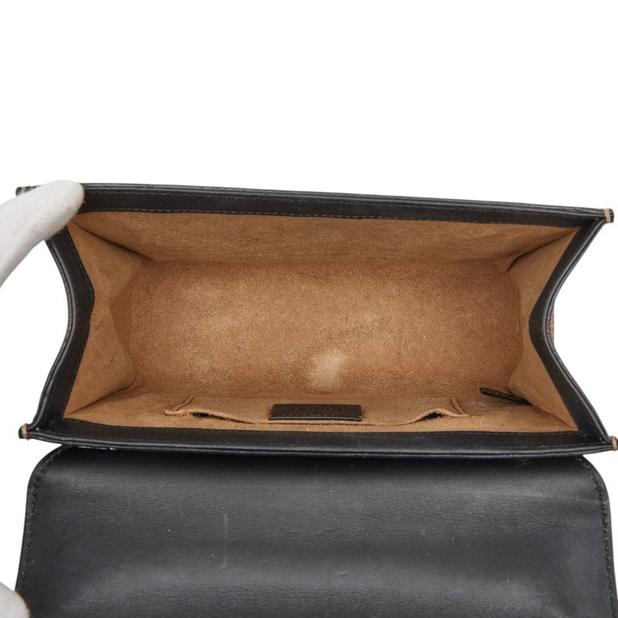 Gucci Black Brown Leather Shoulder Bag (Pre-Owned)