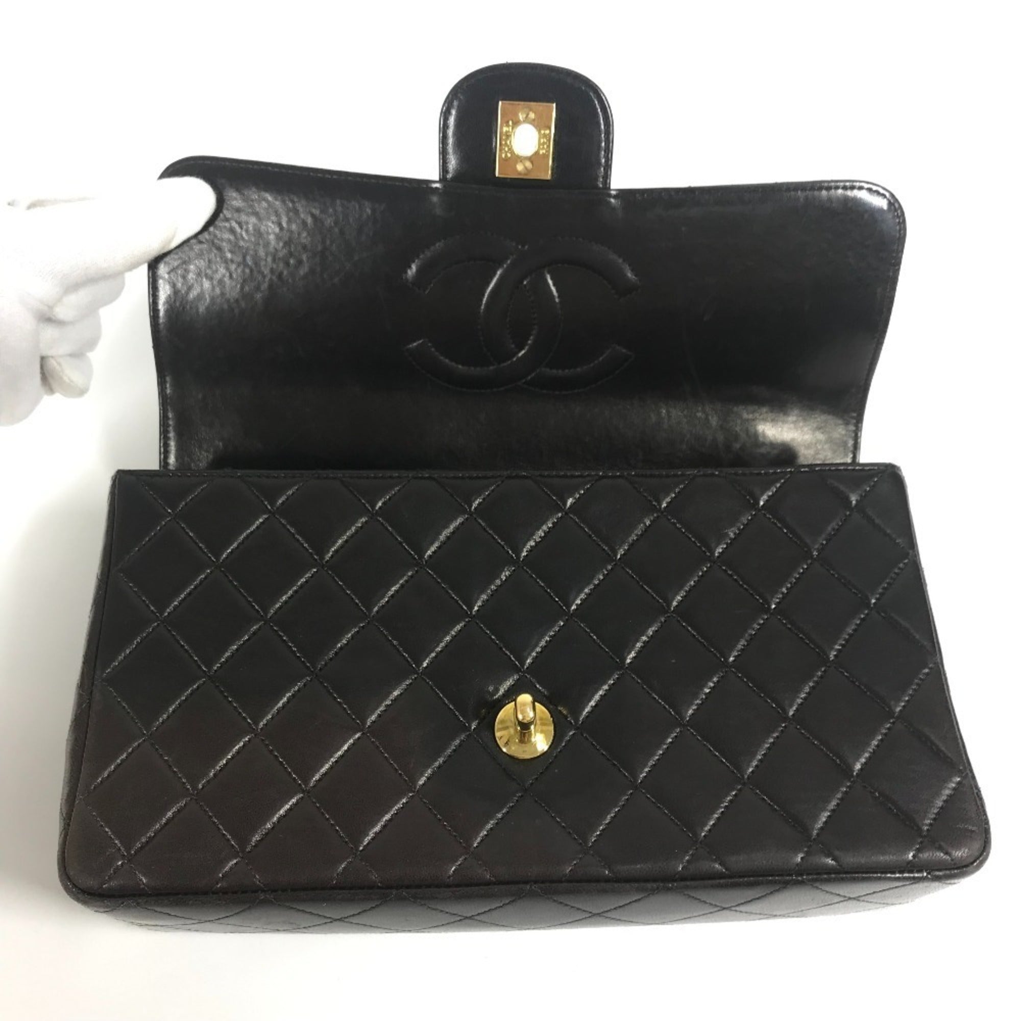Chanel Black Leather Handbag Tote Bag (Pre-Owned)