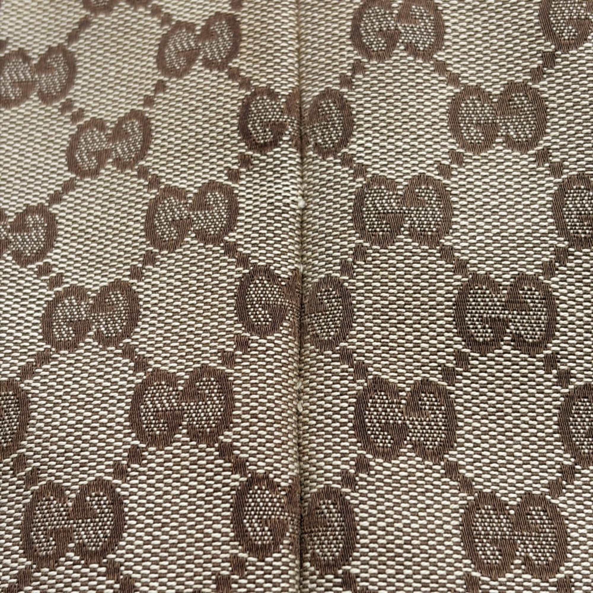 Gucci Ivory Gg Canvas Leather Tote Bag (Pre-Owned)