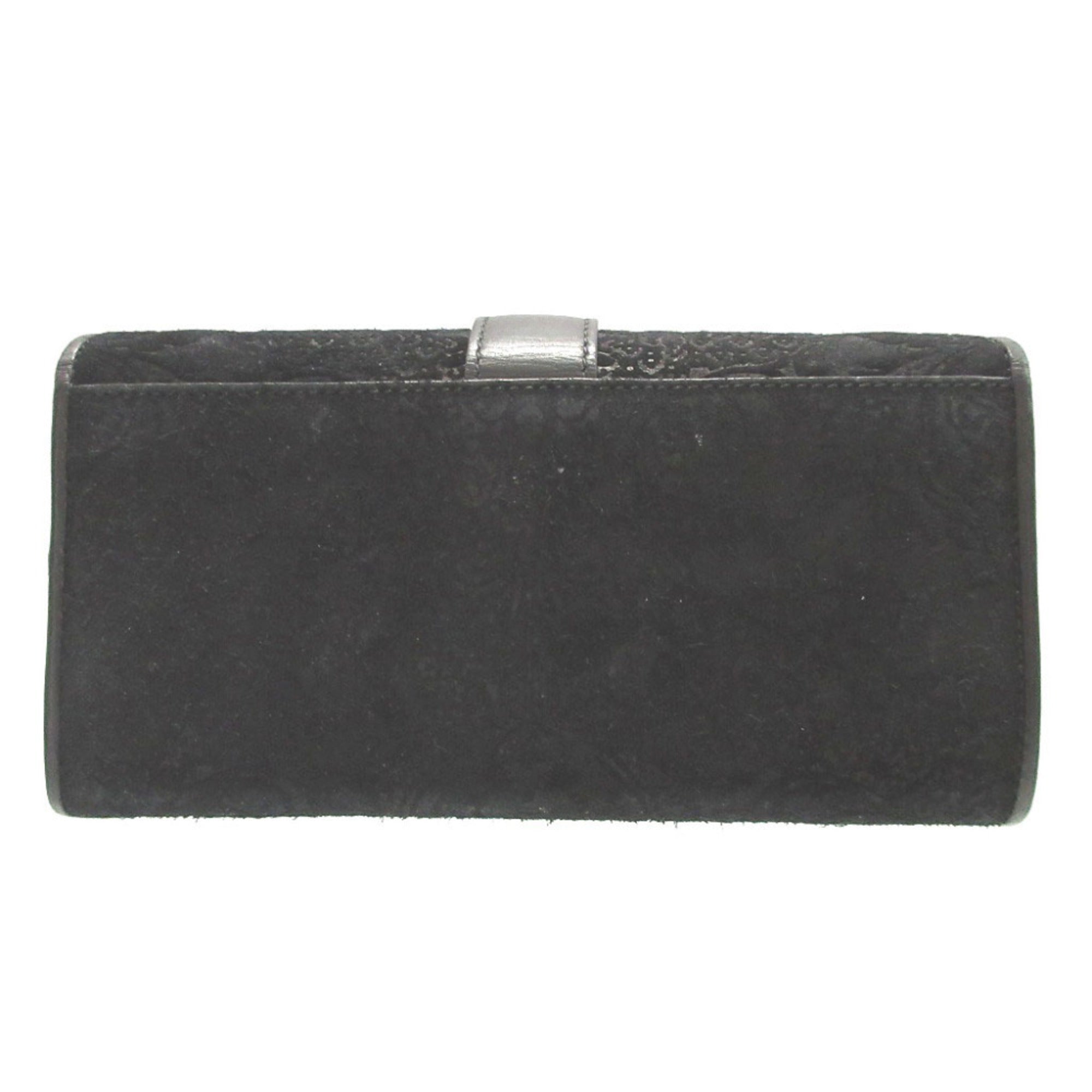 Gucci Black Suede Long Wallet (Bi-Fold) (Pre-Owned)