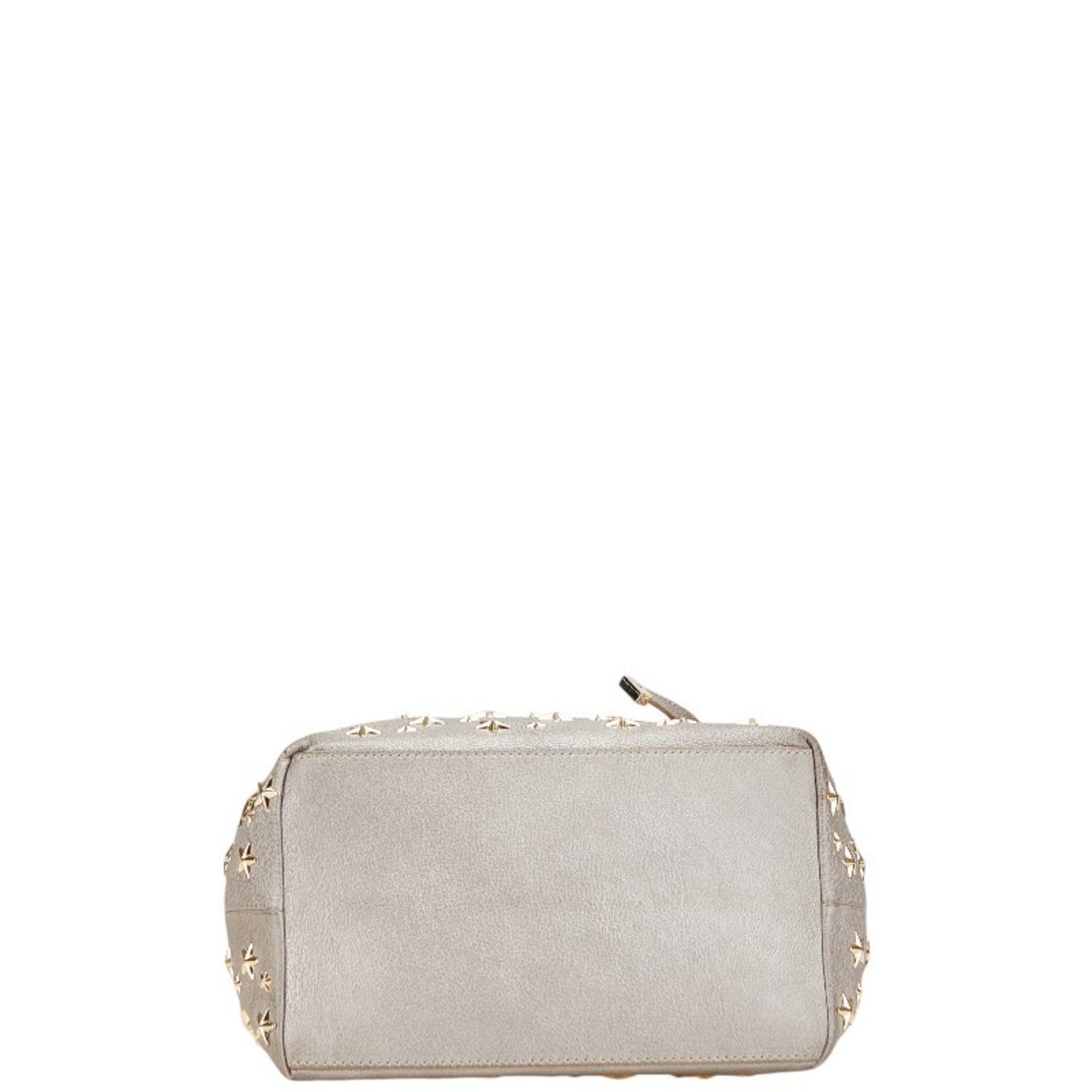 Jimmy Choo Gray Leather Handbag Tote Bag (Pre-Owned)