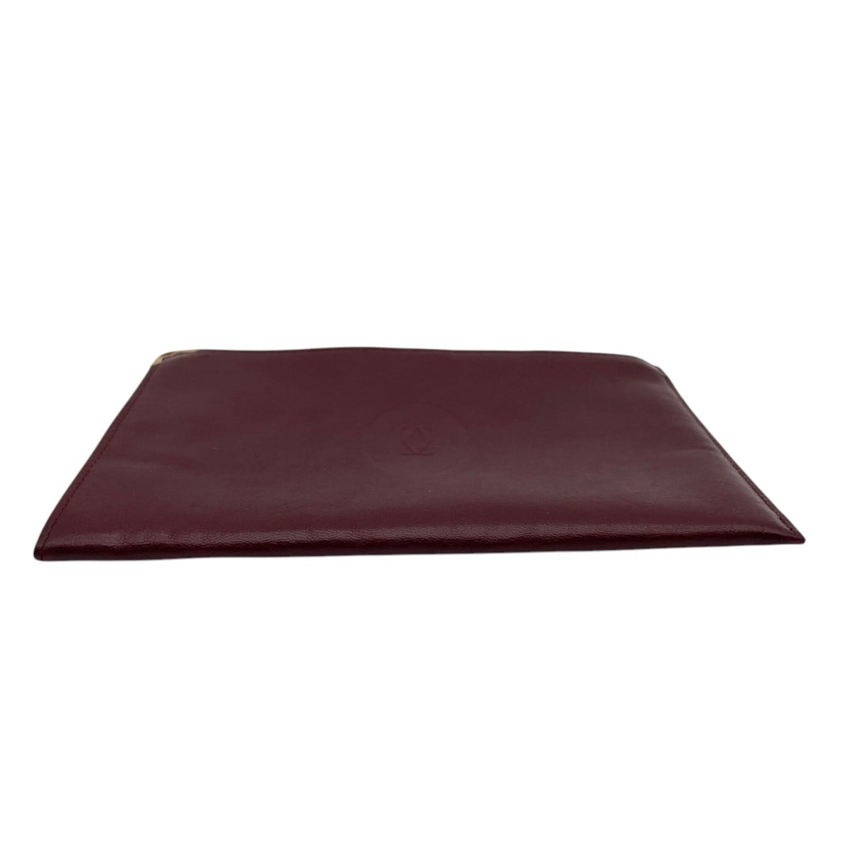 Cartier Bordeaux Gold Leather Clutch Bag Pouch (Pre-Owned)