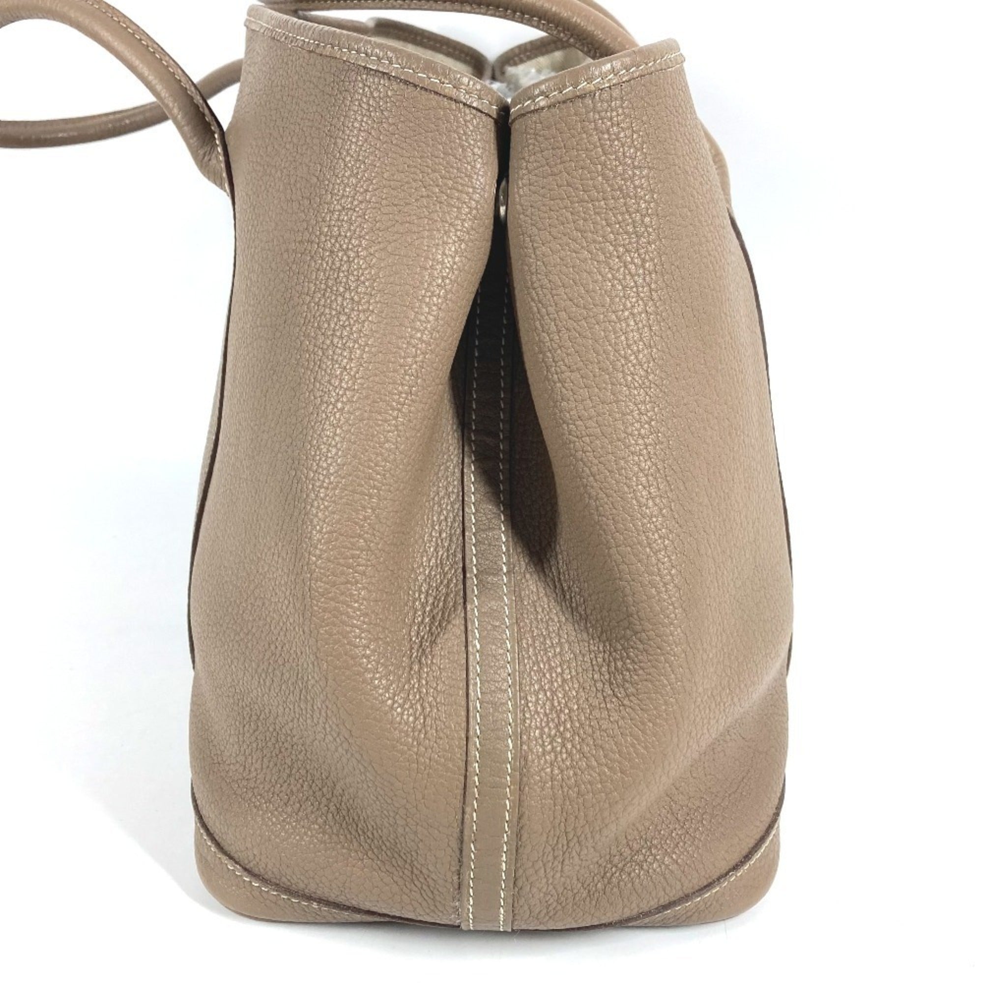 Hermes Beige Etoupe Gray Negonda Leather Handbag Shoulder Bag Tote Bag (Pre-Owned)