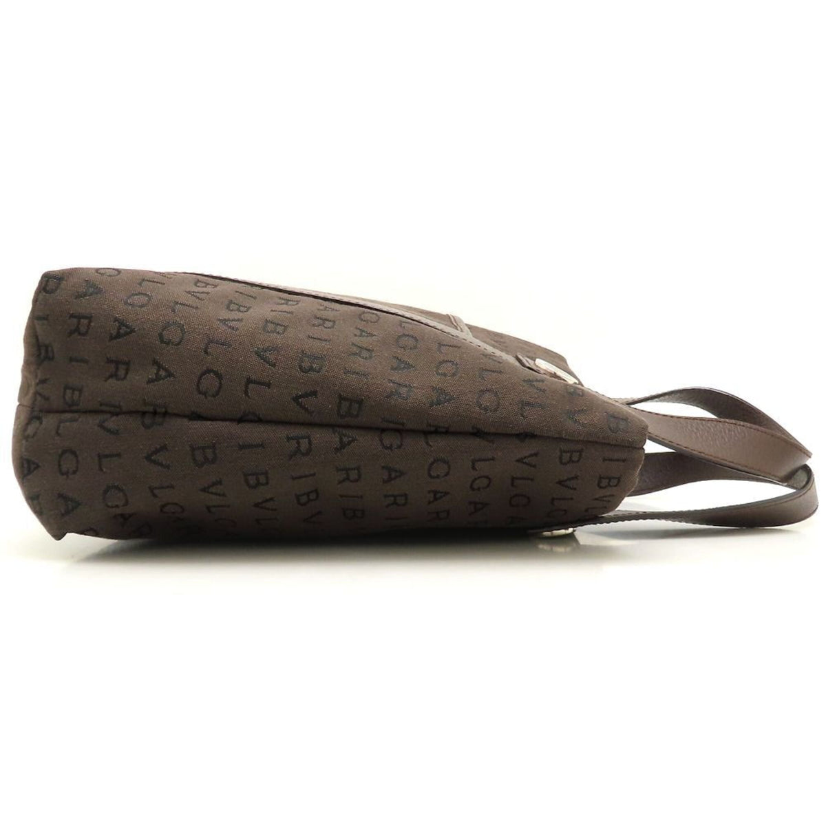 Bvlgari Brown Canvas Leather Handbag Tote Bag (Pre-Owned)