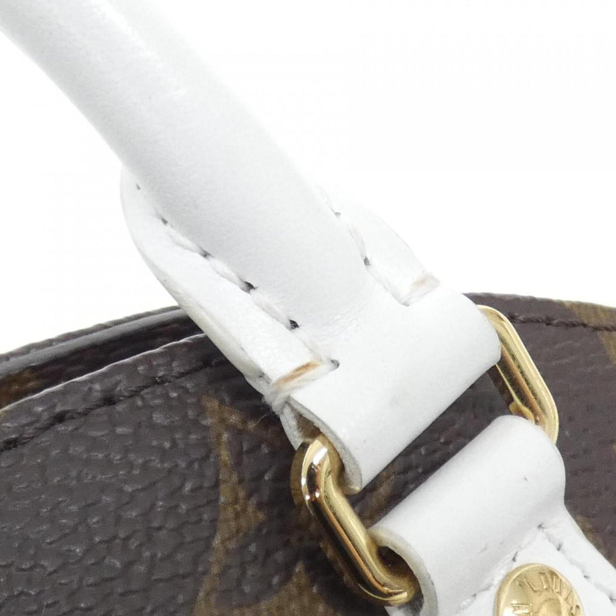 Louis Vuitton Blanc Marron Monogram Coated Canvas Handbag Pouch (Pre-Owned)