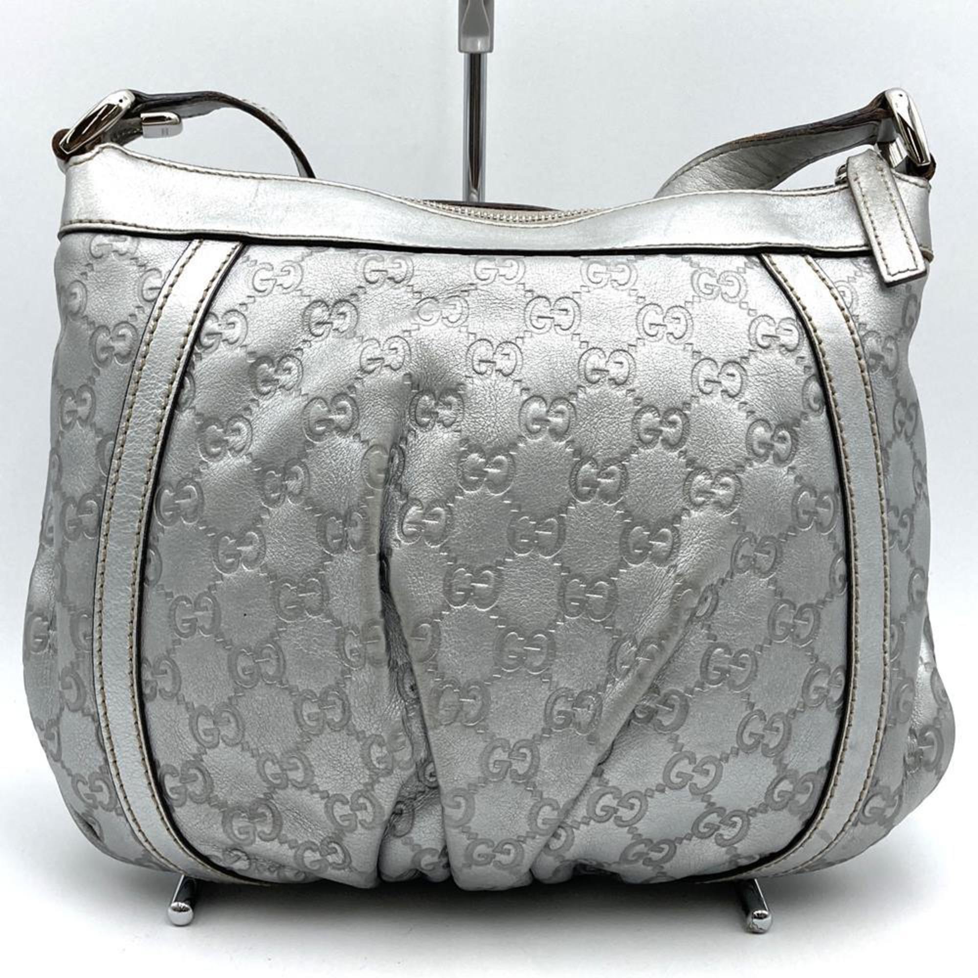 Gucci Abbey Silver Leather Shoulder Bag (Pre-Owned)