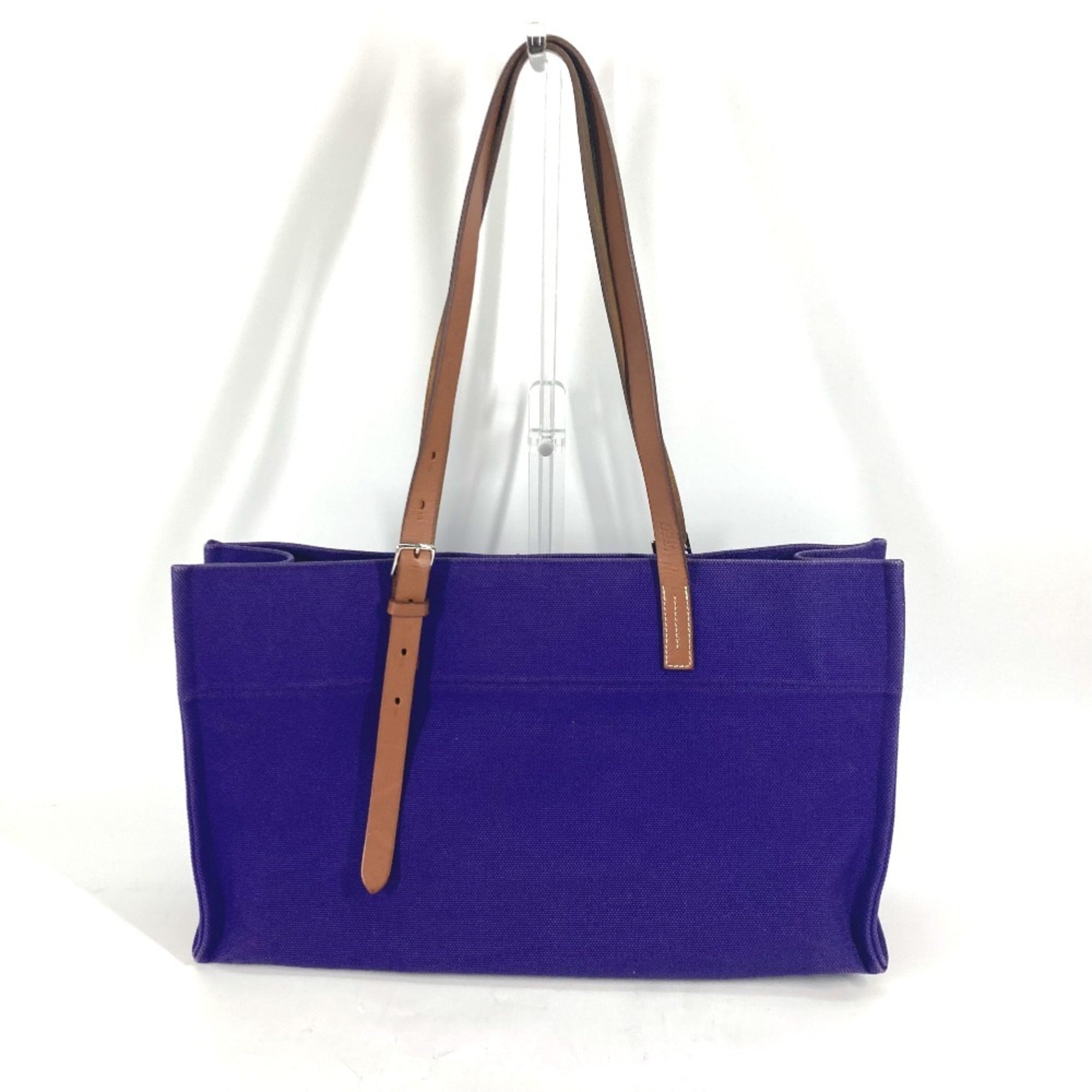 Hermes Purple Canvas Shoulder Bag Tote Bag (Pre-Owned)