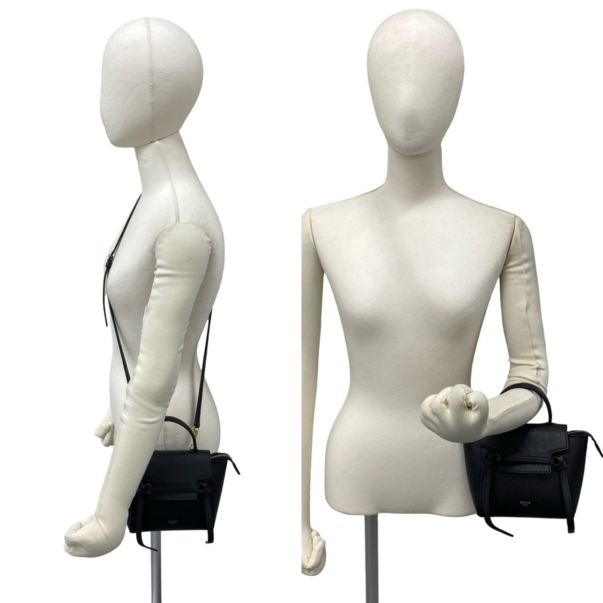Celine Black Leather Handbag Pochette Shoulder Bag (Pre-Owned)