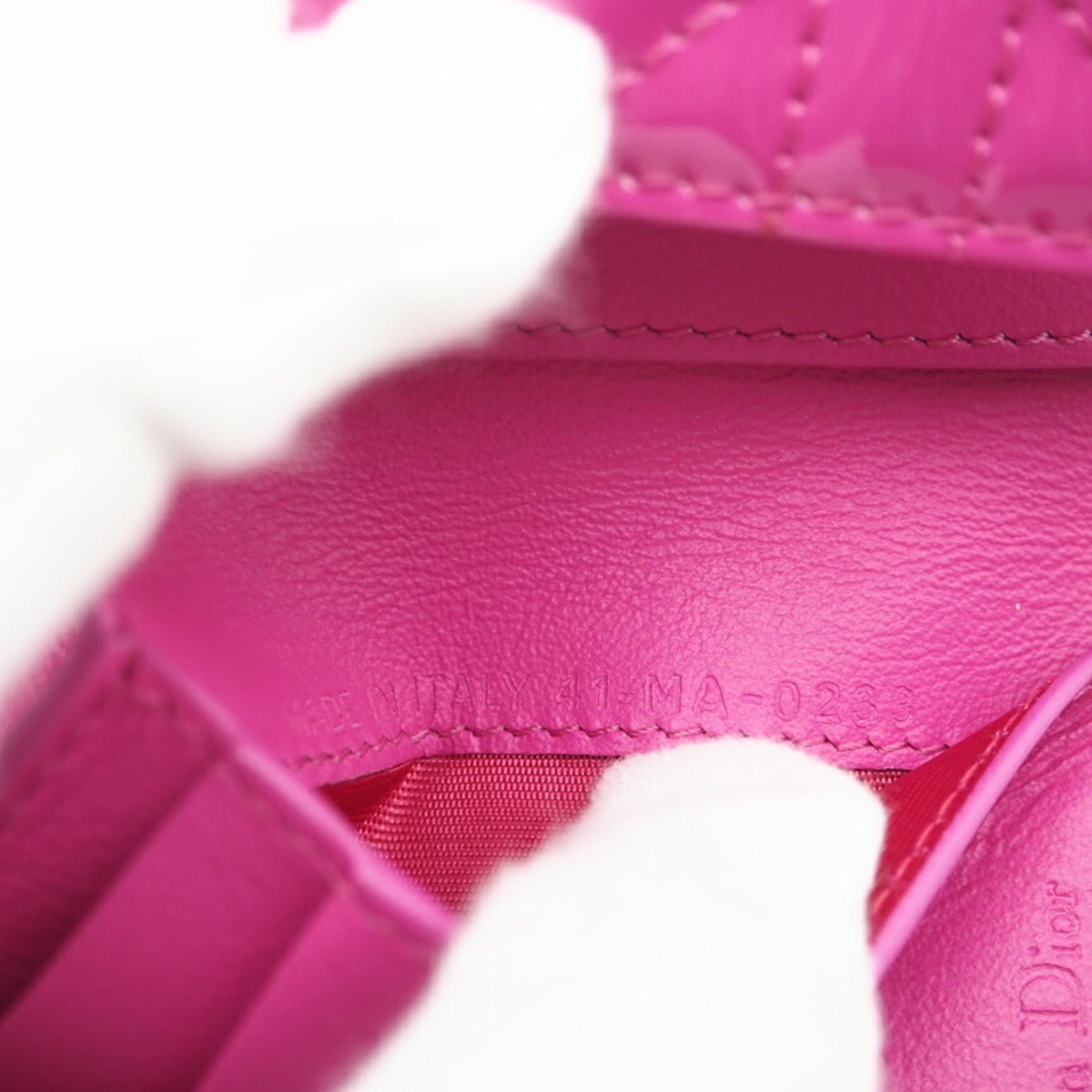 Christian Dior Pink Patent Leather Wallet (Tri-Fold) (Pre-Owned)