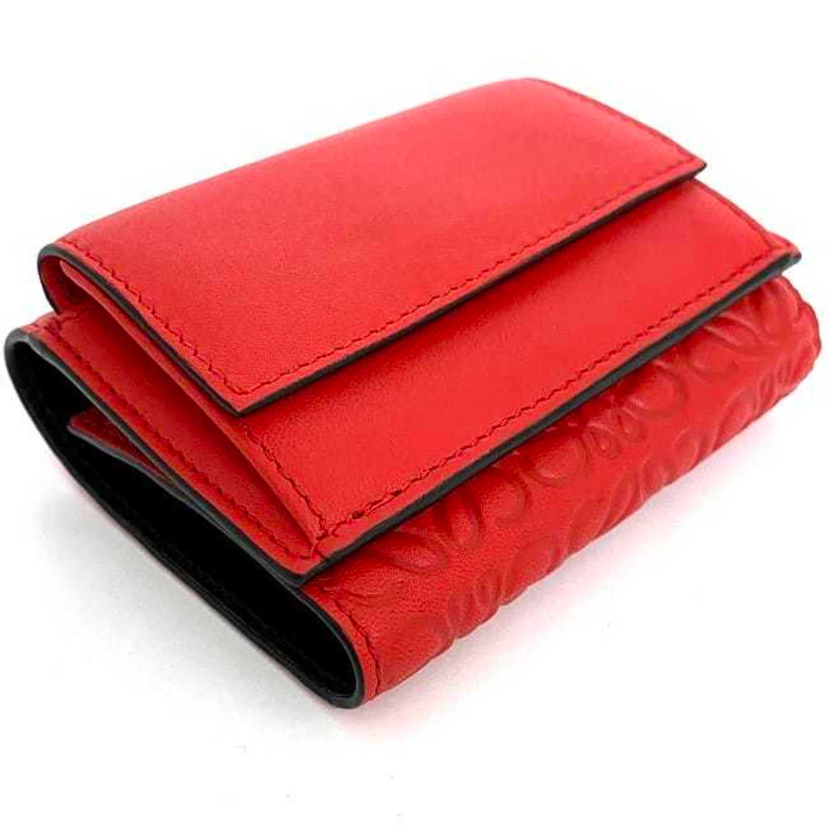 Loewe Red Color Leather Wallet (Tri-Fold) (Pre-Owned)