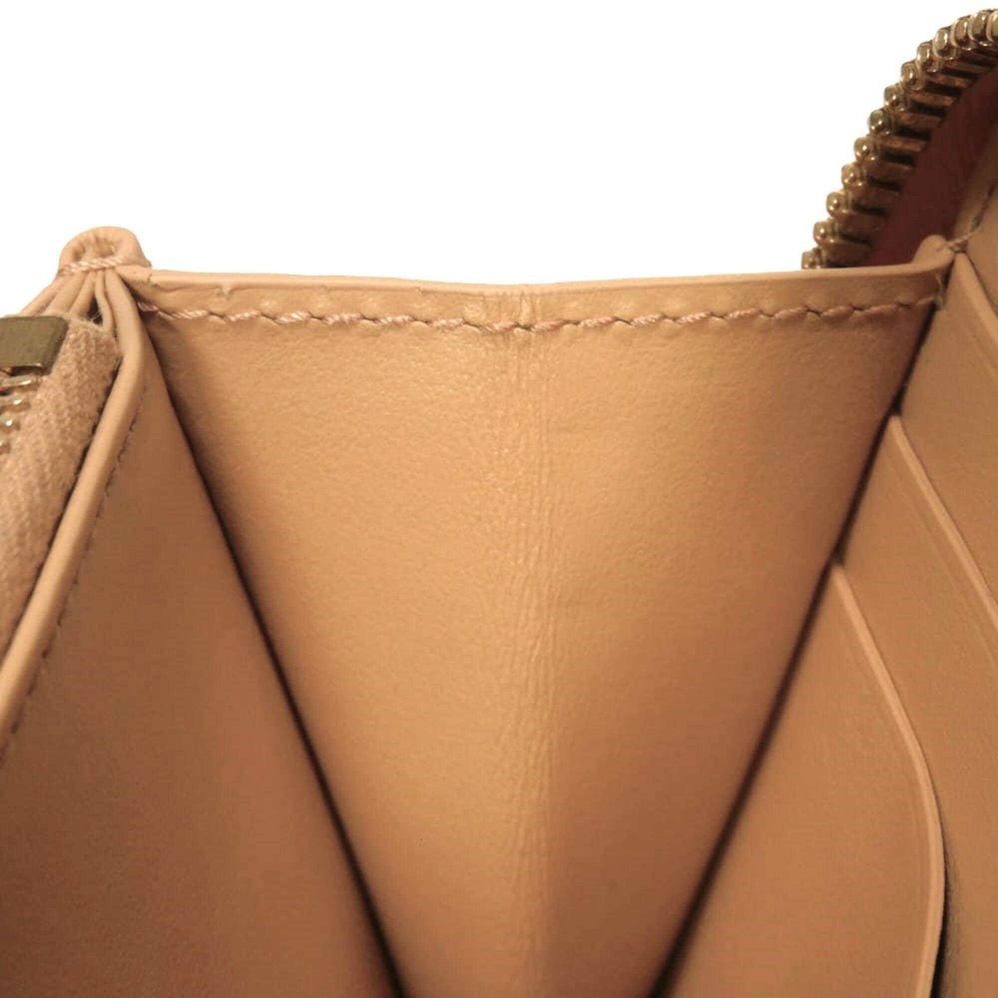 Bottega Veneta Beige Leather Long Wallet (Bi-Fold) (Pre-Owned)