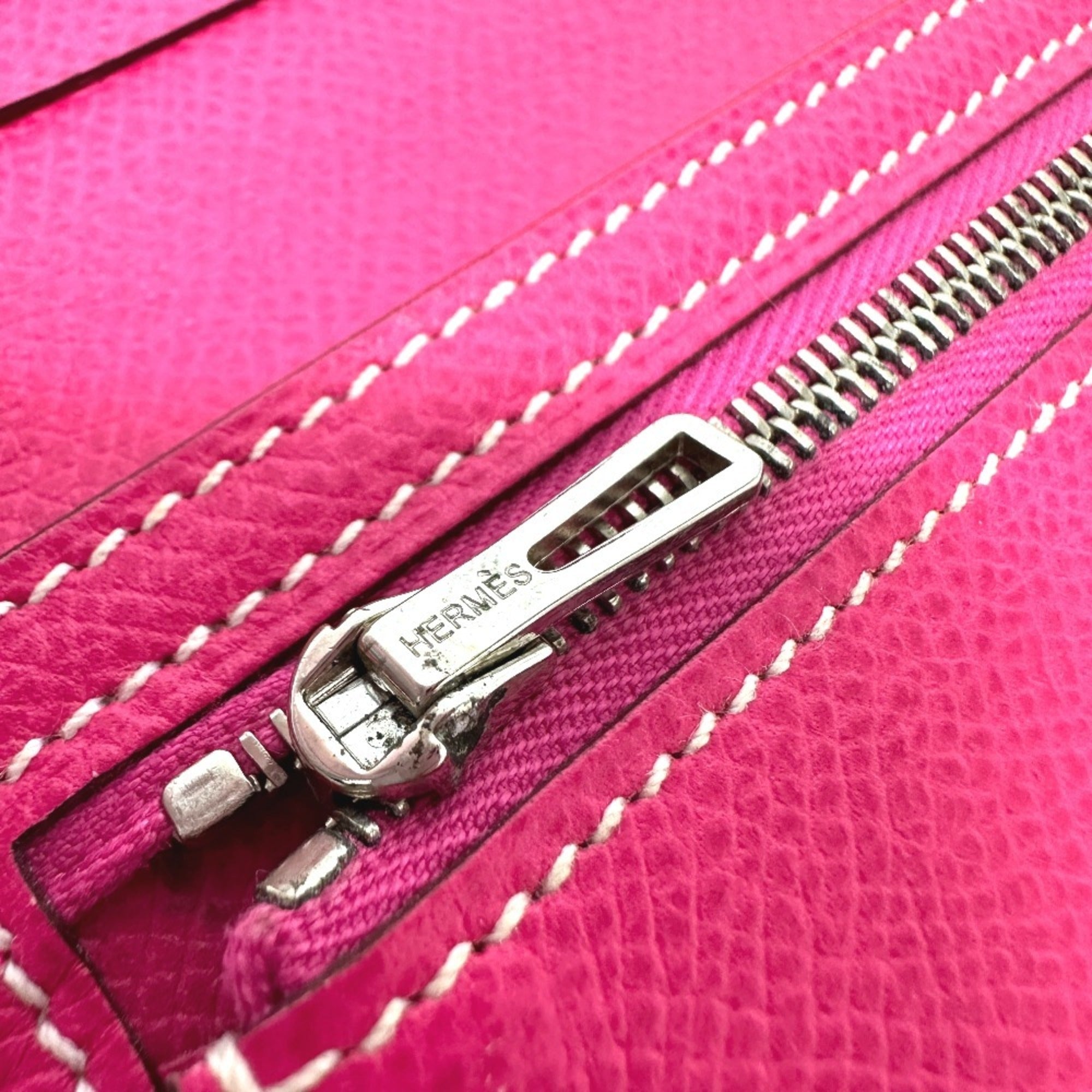 Hermes Pink Epsom Leather Long Wallet (Bi-Fold) (Pre-Owned)
