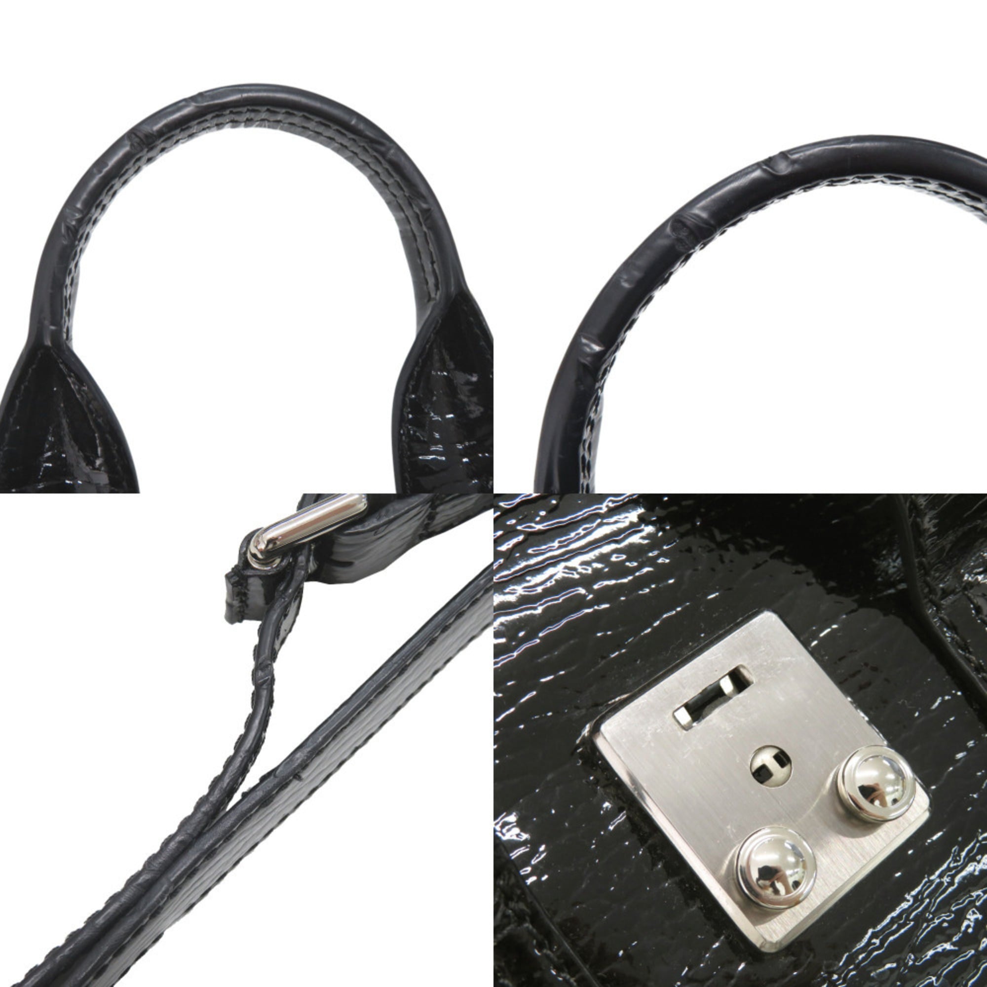 Unspecified Black Patent Leather Handbag Shoulder Bag (Pre-Owned)