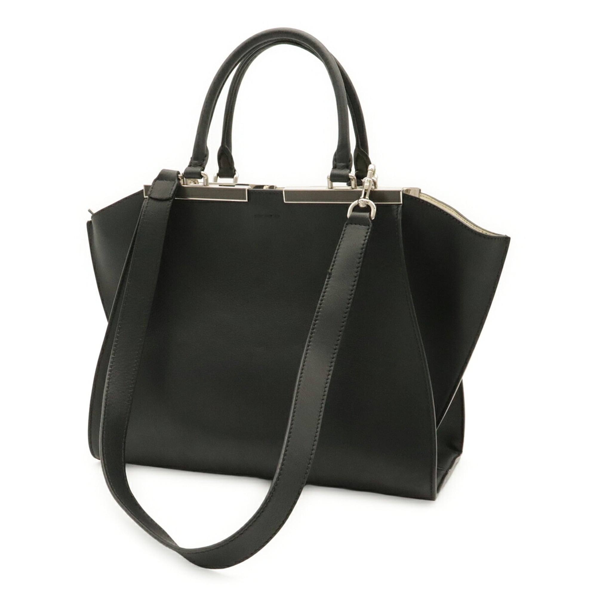 Fendi Black Leather Handbag Shoulder Bag (Pre-Owned)