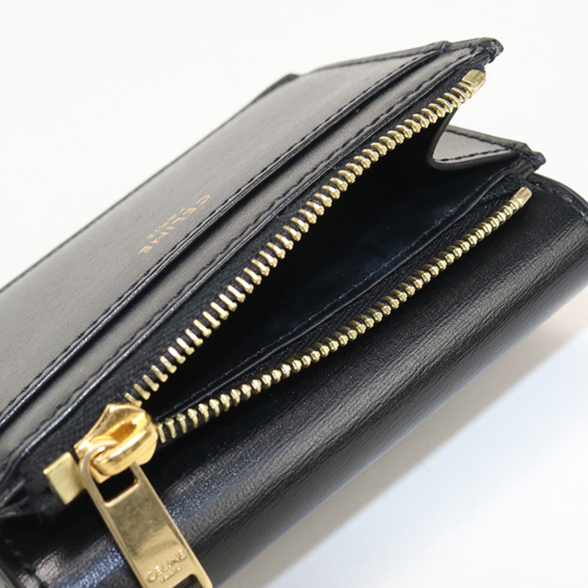 Celine Black Leather Wallet (Tri-Fold) (Pre-Owned)