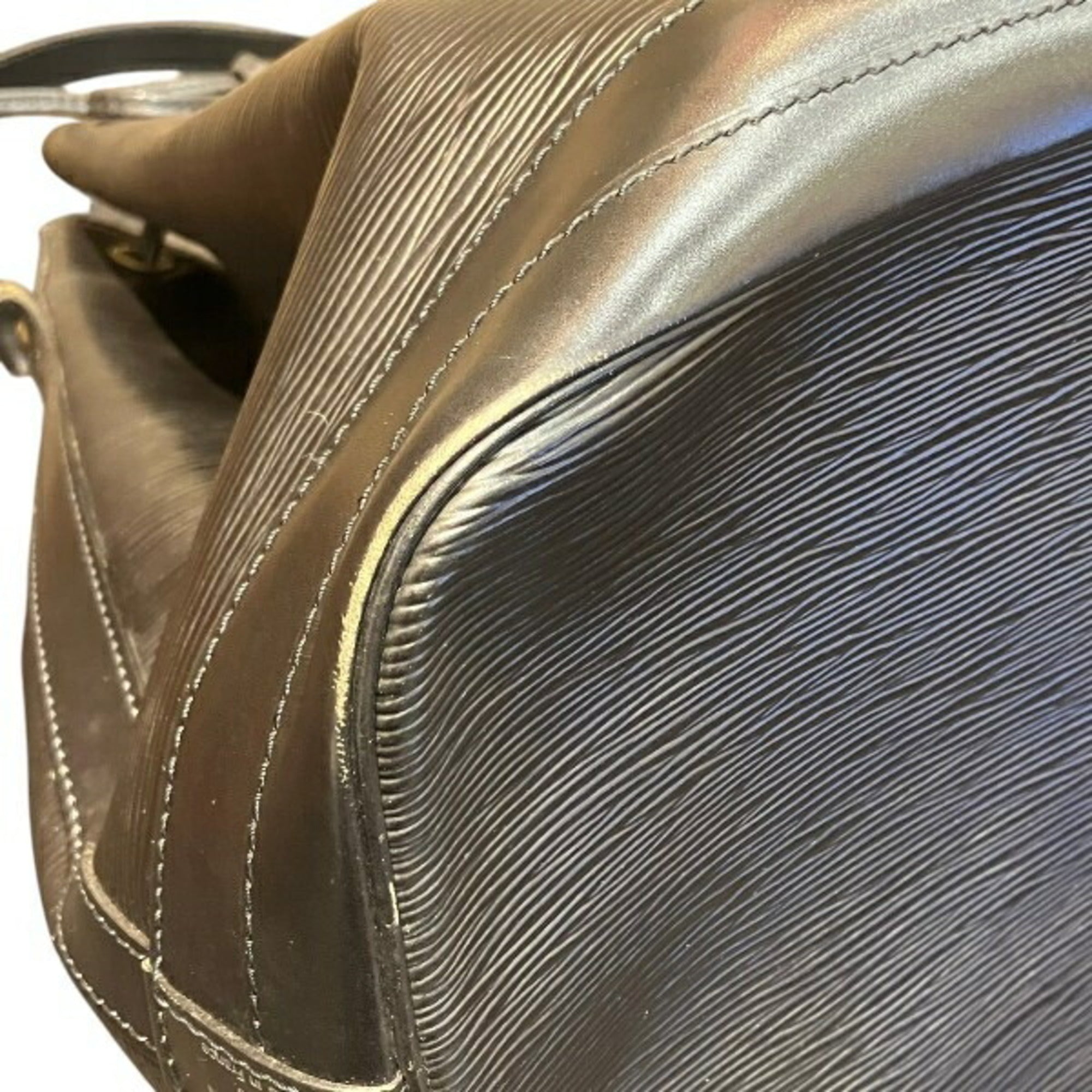 Louis Vuitton Black Noir Leather Handbag Shoulder Bag Tote Bag (Pre-Owned)