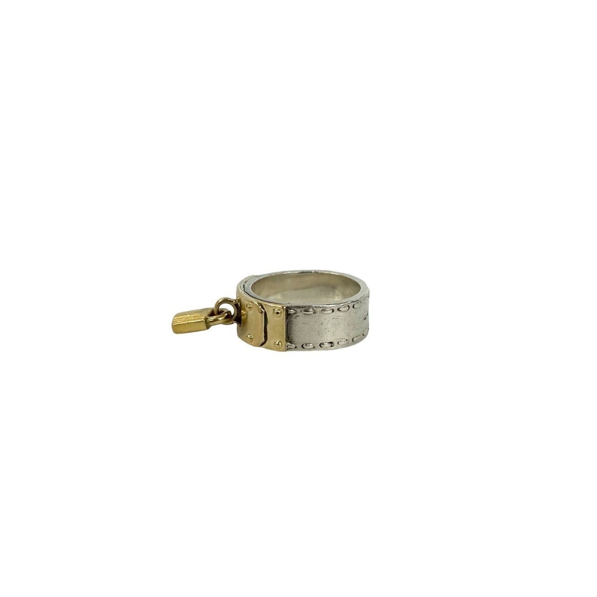 Hermes Gold Silver Yellow Gold (18K) Silver 925 Band Ring (Pre-Owned)