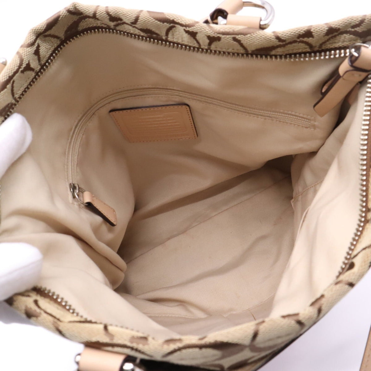 Coach Brown Pink Signature Line Tote Bag (Pre-Owned)