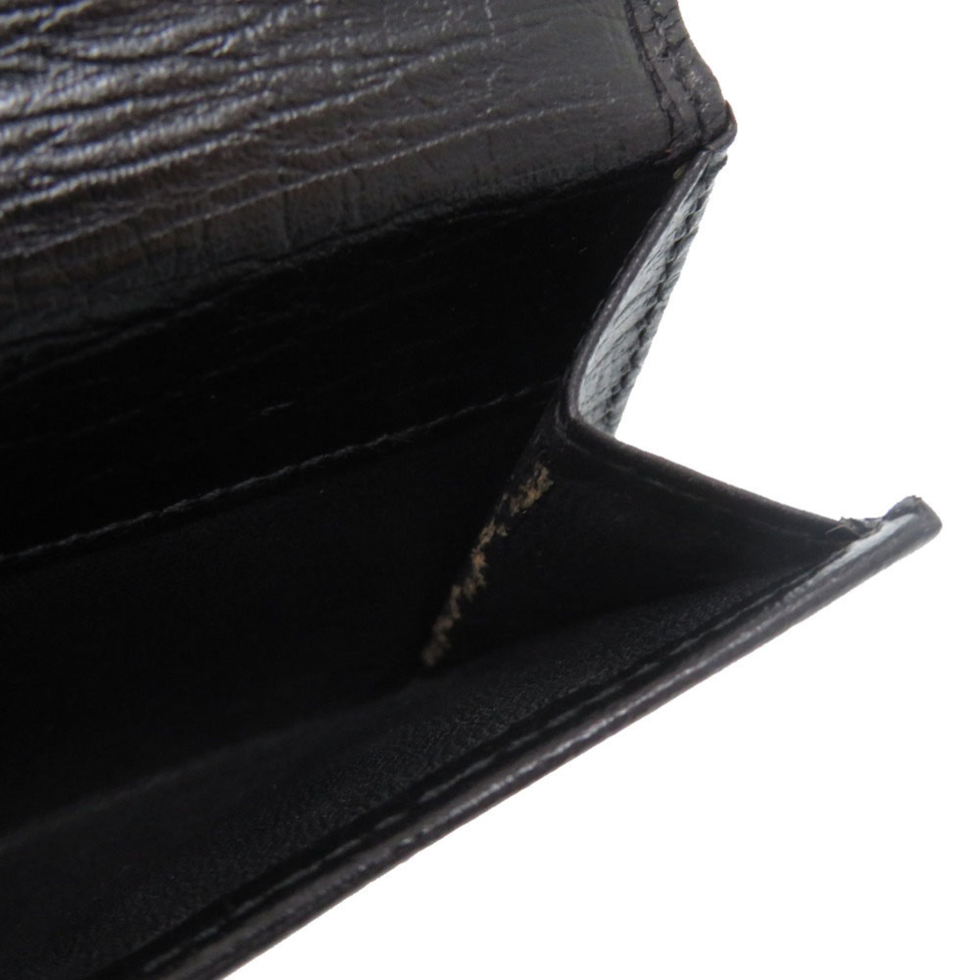 Gucci Black Brown Leather Long Wallet (Bi-Fold) (Pre-Owned)